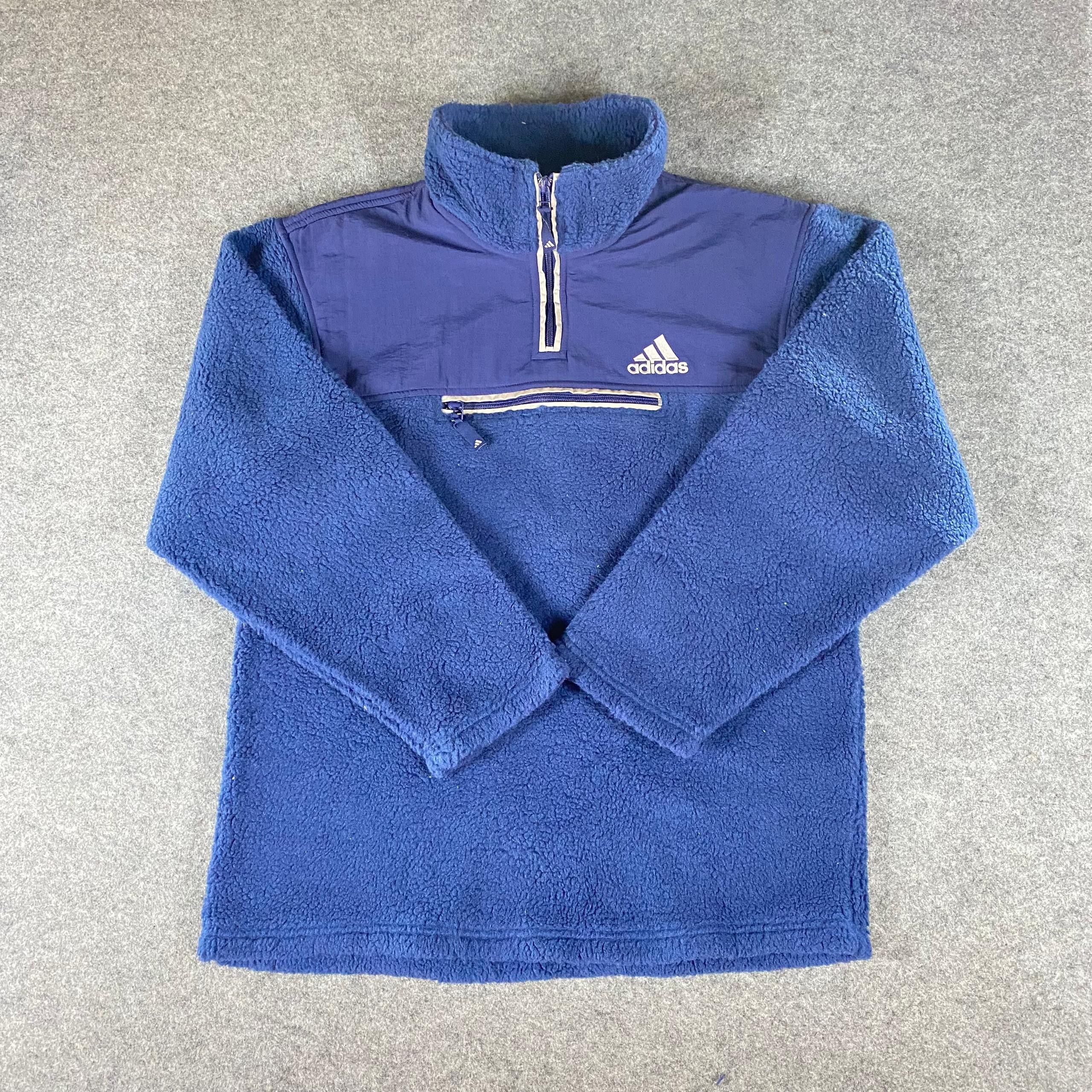 Polartec Vintage Adidas Half Zipper Polartec Sweatshirt Size US L / EU 52-54 / 3 - 1 Thumbnail