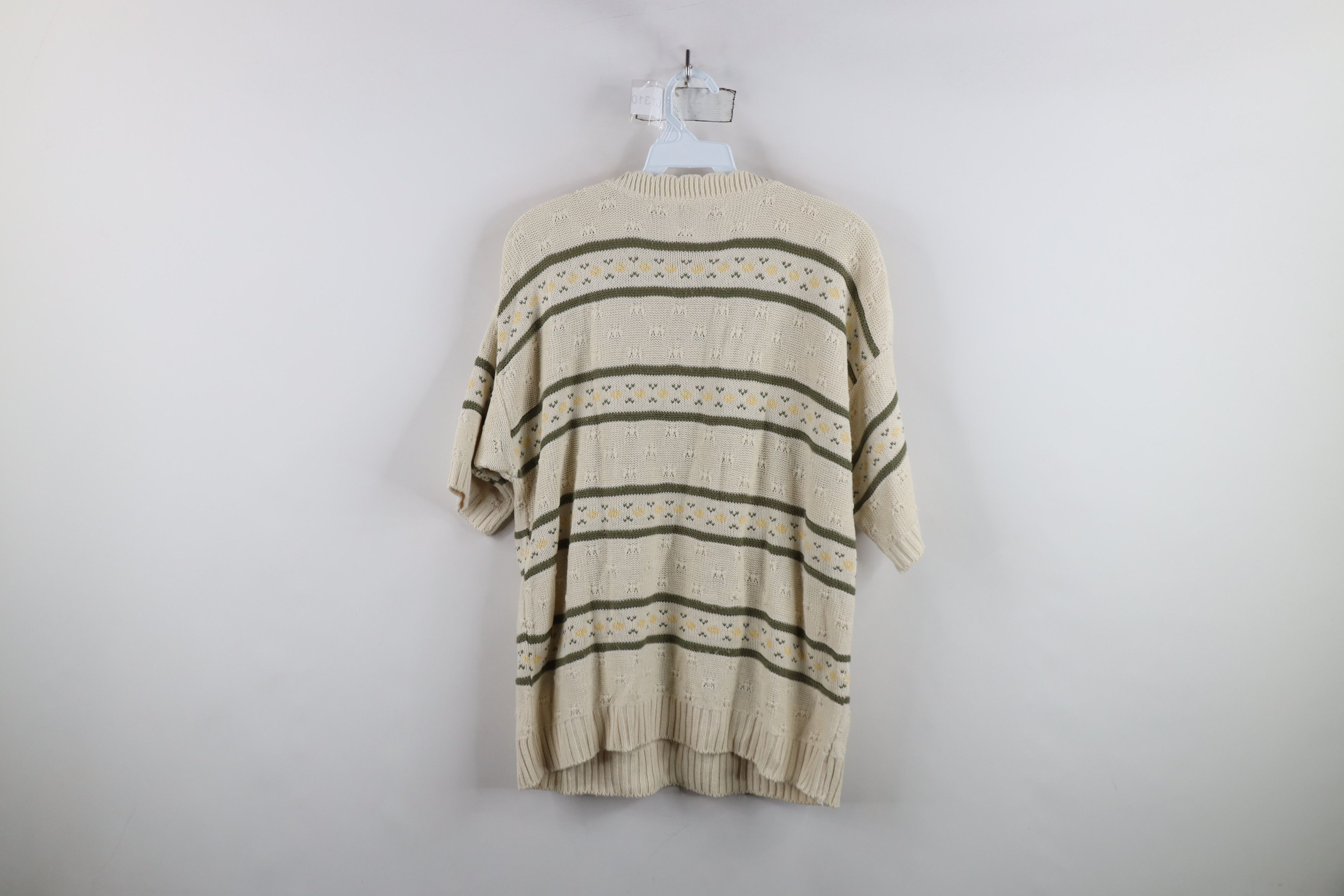 Vintage Vintage 90s Streetwear Striped Short Sleeve Sweater USA Size L / US 10 / IT 46 - 8 Thumbnail