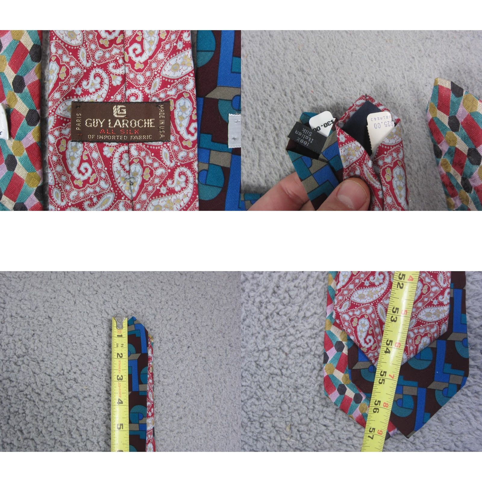 Halston Vintage Tie Lot of 3 Mens Silk Paisley Size ONE SIZE - 8 Thumbnail