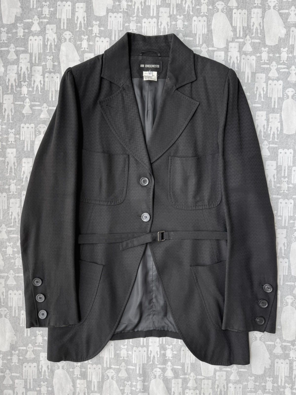 Ann Demeulemeester Ann Demeulemeester SS95 4 Pocket Tailored Belted Jacket Size US XS / EU 42 / 0 - 1 Thumbnail