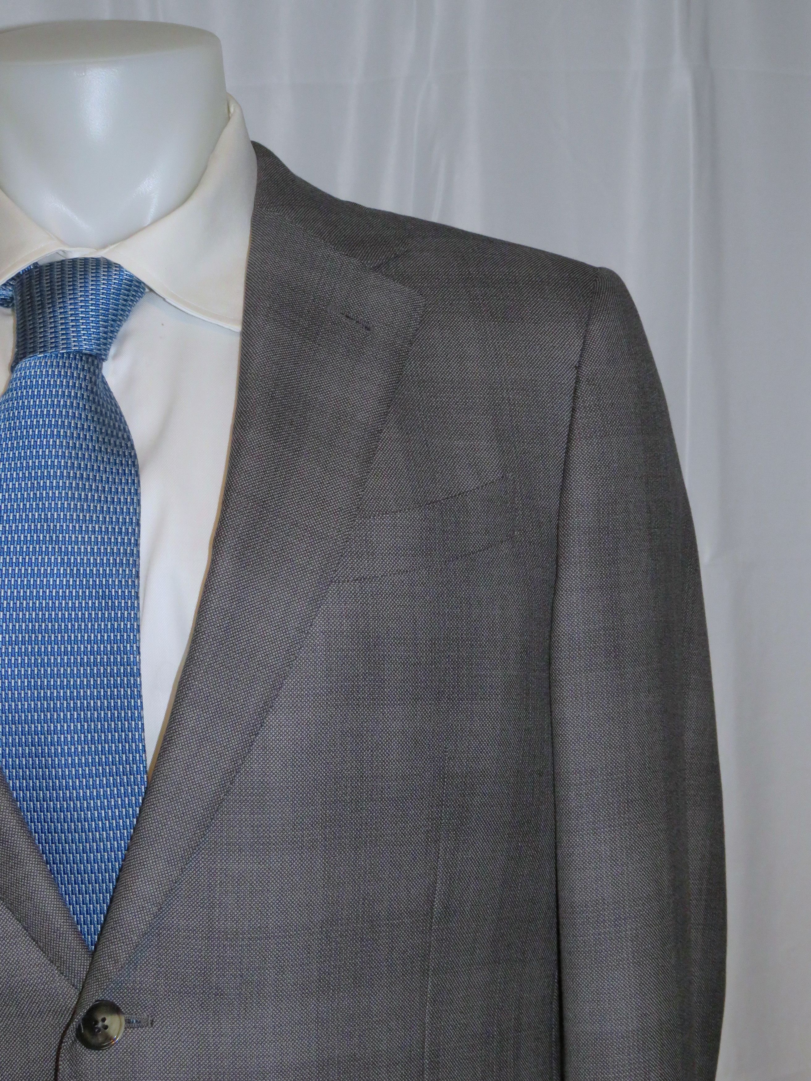 Ermenegildo Zegna Trofeo 600 Very Recent Gray Plaid Two Button Suit 44R Size 44R - 5 Thumbnail