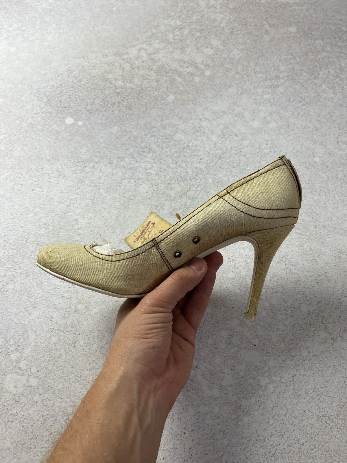 Diesel Vintage DIESEL Jeans Denim Heels Beige Rare 2000s Size US 8 / IT 38 - 6 Thumbnail