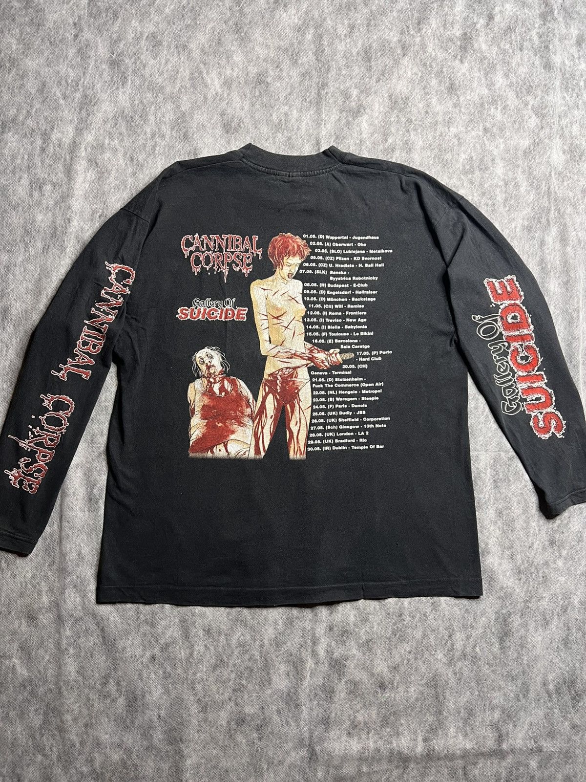 Vintage Cannibal Corpse 90s Gallery of Suicide Long Sleeve Size US XL / EU 56 / 4 - 1 Thumbnail
