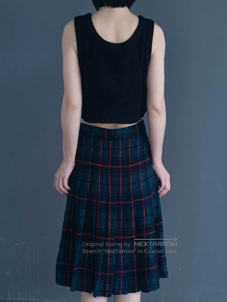 Comme des Garcons Comme Des Garcons size M Red and green check plaid pleated Size 23" - 6 Thumbnail