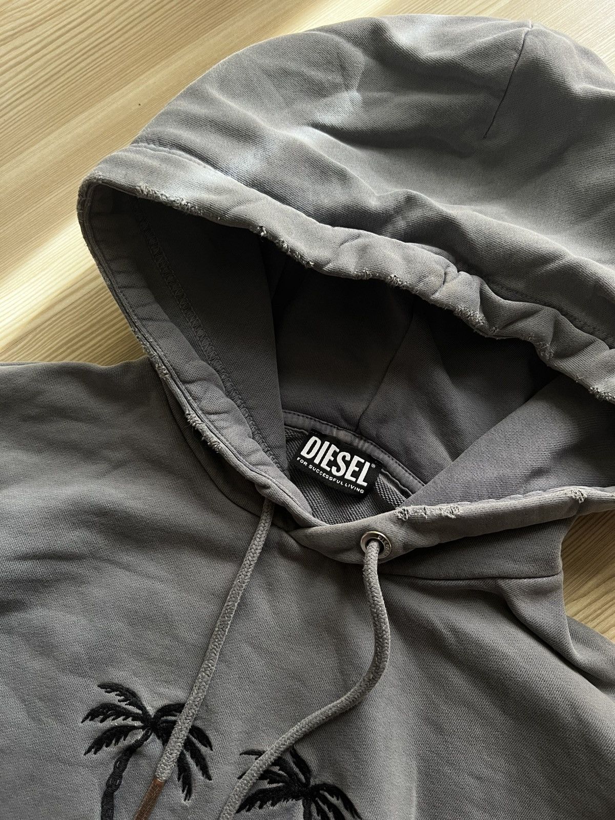 Diesel Crazy Distressed Diesel Gray Hoodie Big Logo Y2K Size US M / EU 48-50 / 2 - 9 Thumbnail