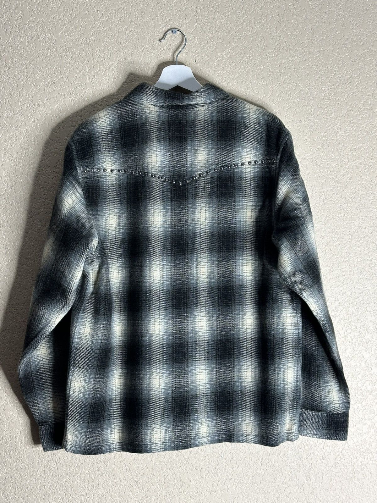 Supreme Supreme Studded Shadow Plaid Zip Up Shirt Size US M / EU 48-50 / 2 - 2 Thumbnail