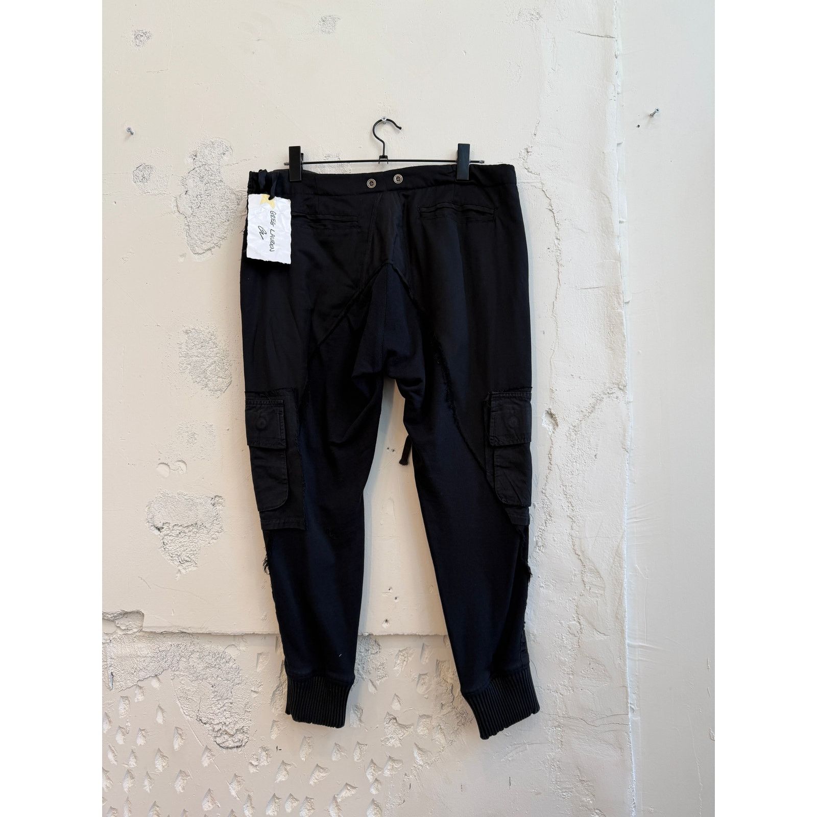 Greg Lauren Greg Lauren SAMPLE 50/50 Satin/Cotton Cargo Lounge Pants Size US 34 / EU 50 - 2 Thumbnail