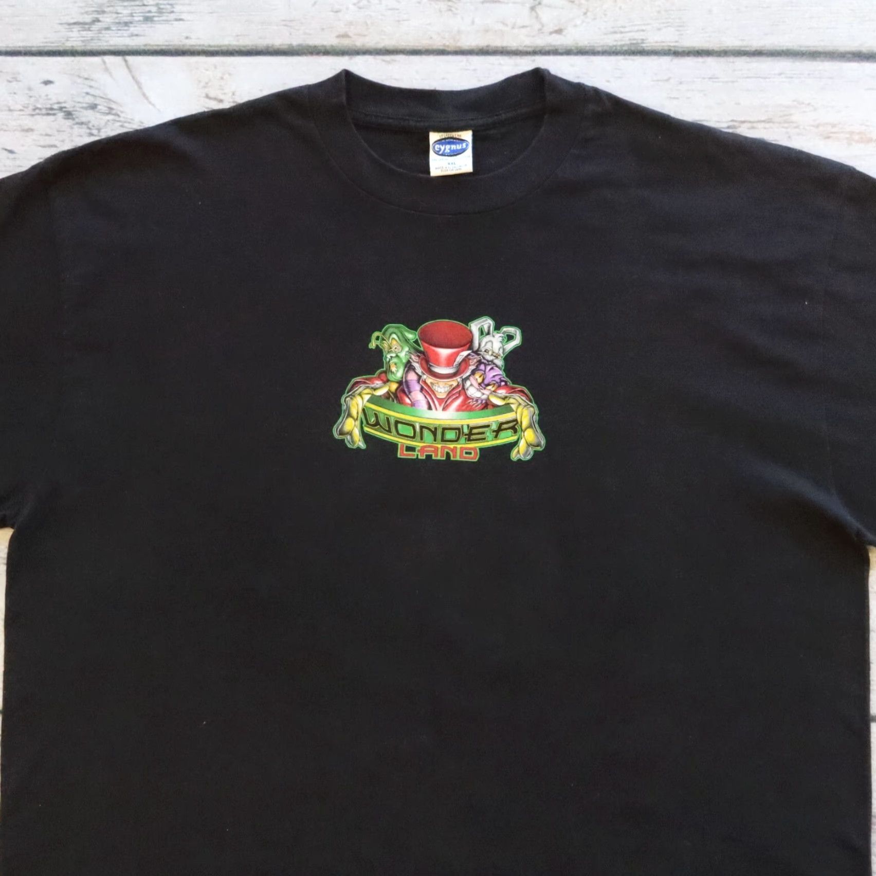 Vintage VINTAGE Cygnus T-Shirt Mens 2XL Black Alice in Wonder Land Shirt Grunge Deviant 90s Size US XXL / EU 58 / 5 - 3 Thumbnail