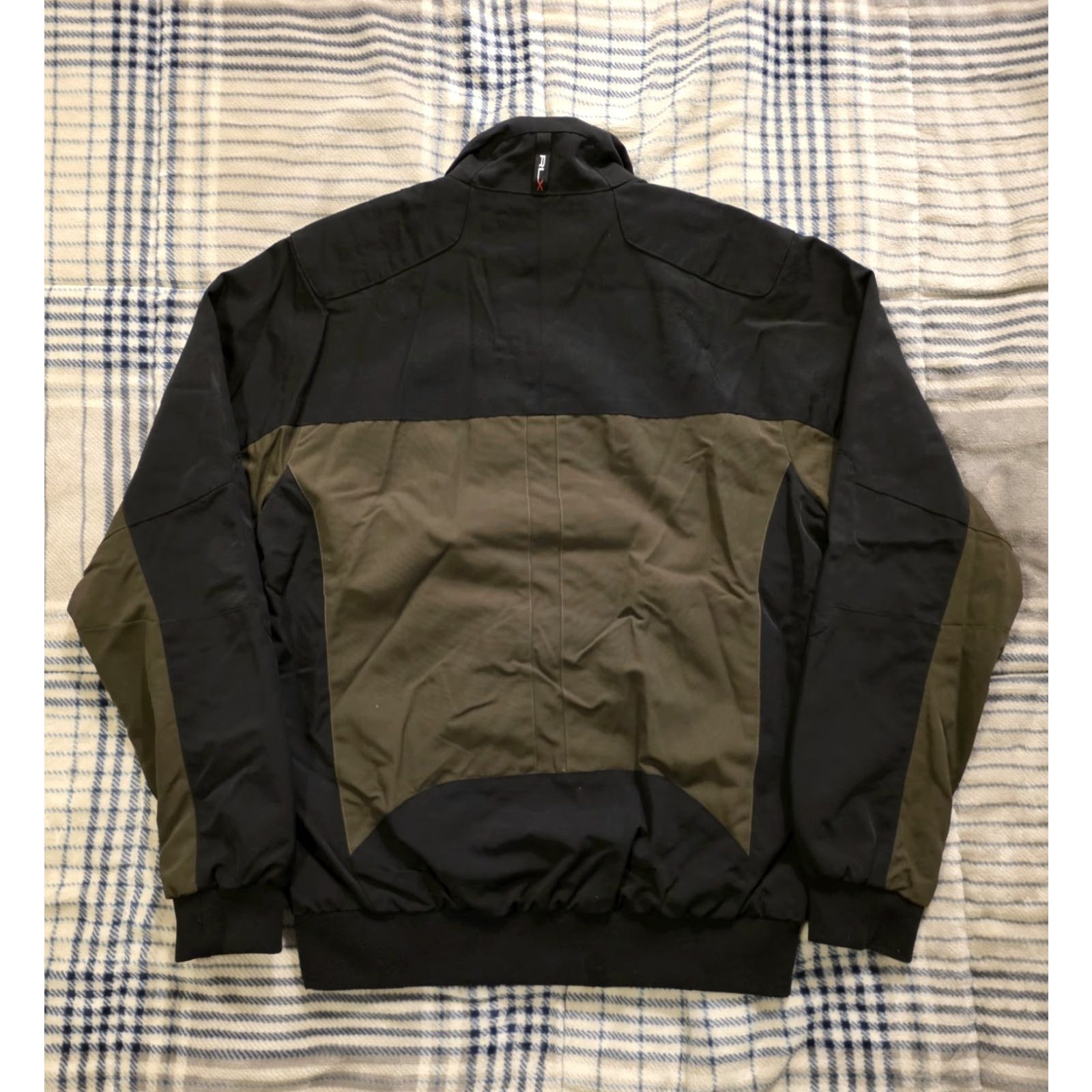 RLX Ralph Lauren RLX Ralph Lauren Full Zip Bomber Jacket Motorcycle Olive Green & Black Medium Shirt Mens M Green RLX Bomber Jacket Olive Green & Black Medium Mens Size US M / EU 48-50 / 2 - 2 Thumbnail