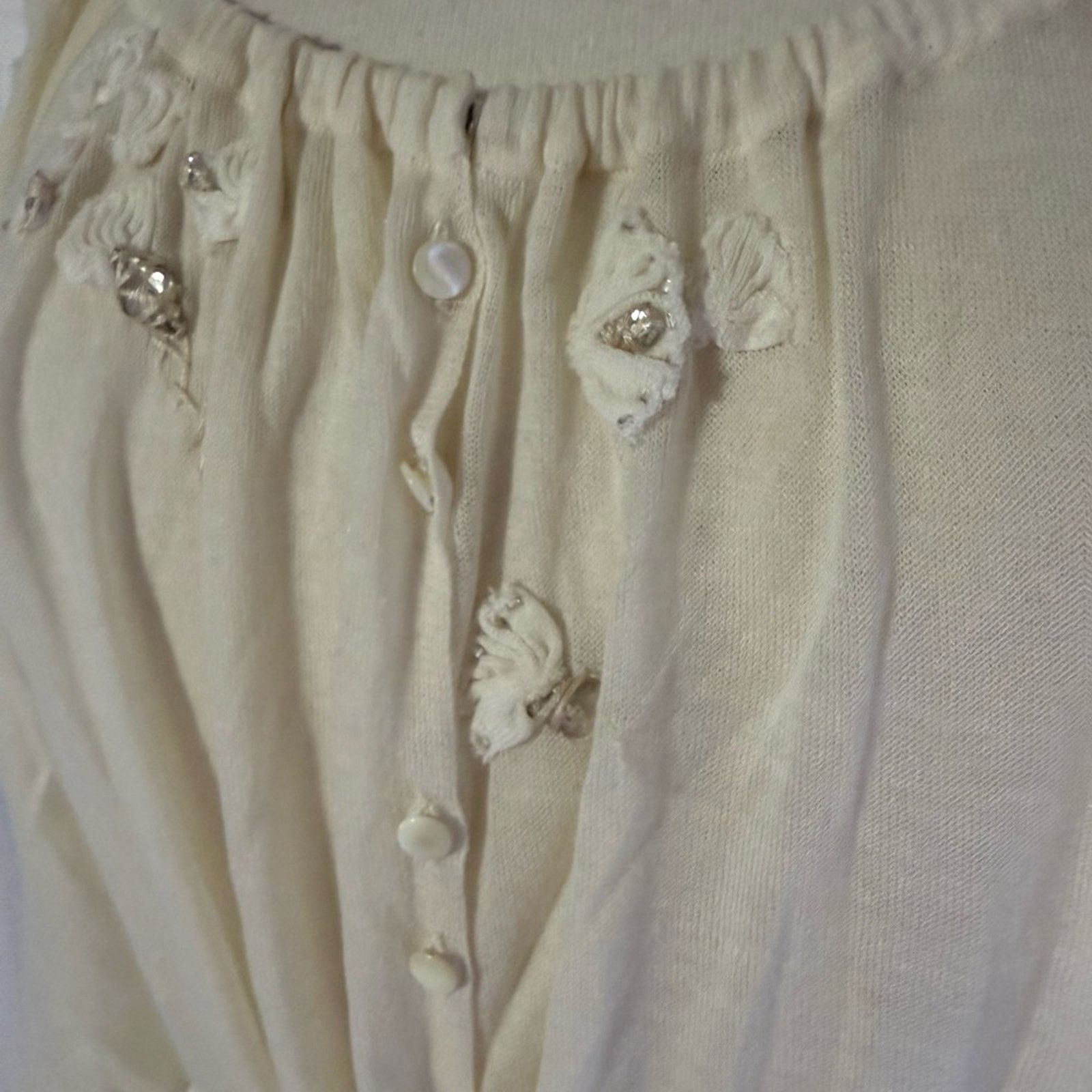 Rebecca Taylor Rebecca Taylor Cream Button Down Blouse L Size L / US 10 / IT 46 - 3 Thumbnail