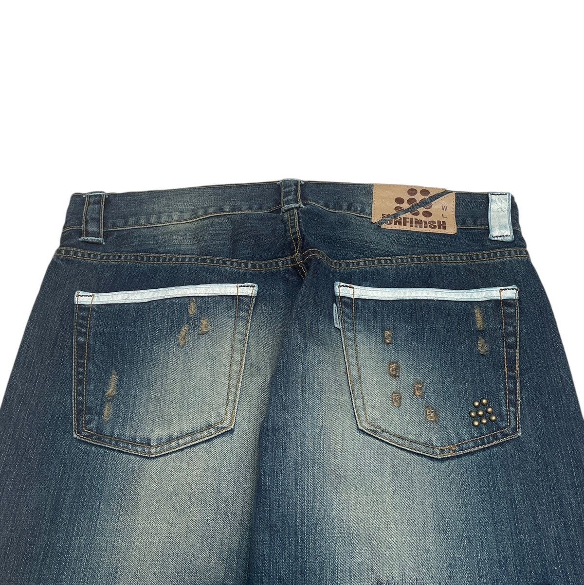 Japanese Brand Rare Design Vintage Japanese Brand Unfinish Jeans 2000s Size US 35 - 4 Thumbnail