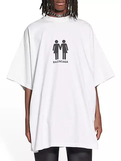 Balenciaga o1bcso1str0125 Pride 22 T-Shirt Oversized in White Size US XL / EU 56 / 4 - 2 Thumbnail