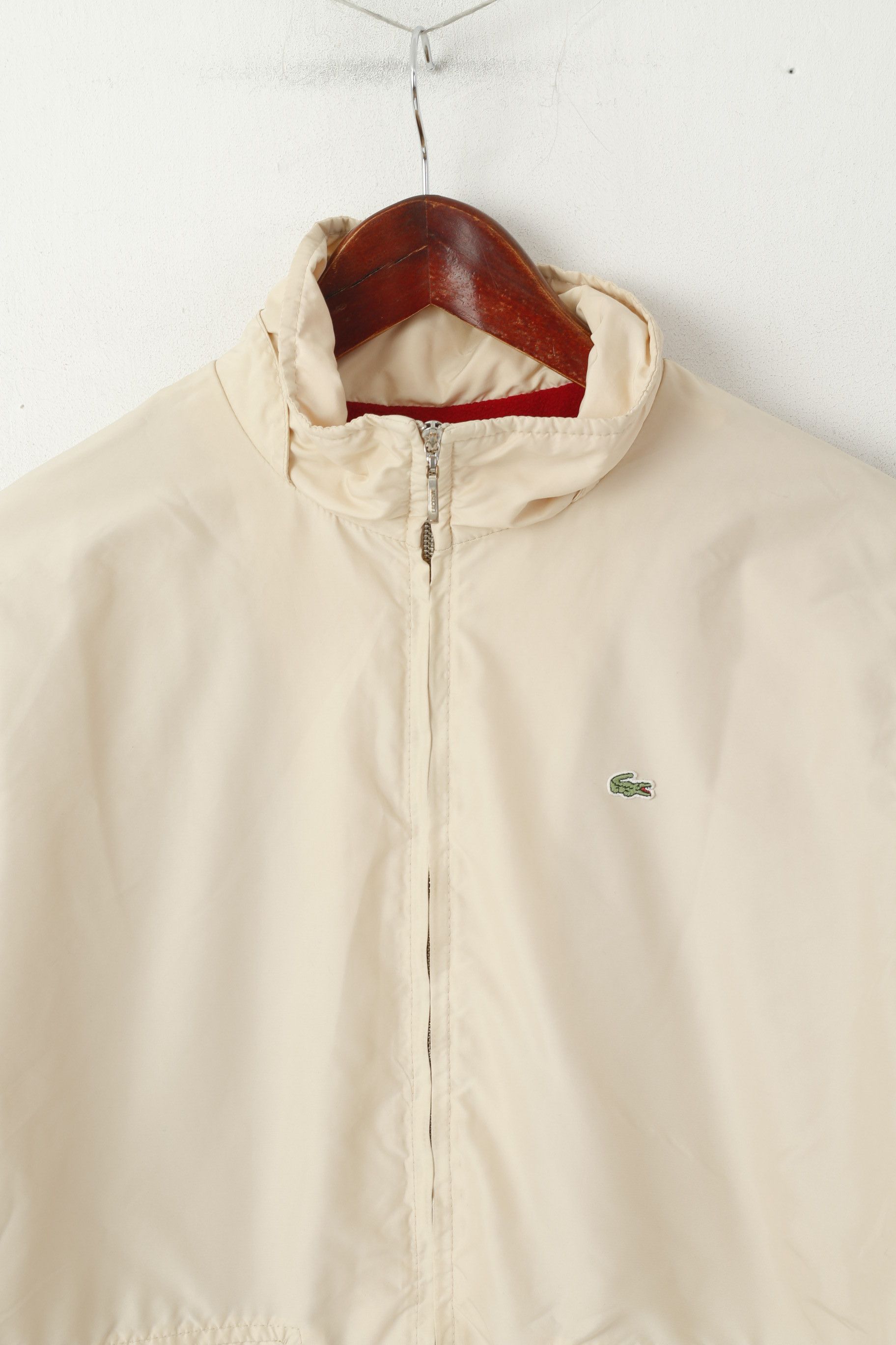 Lacoste Lacoste Women 46 L Jacket Cream Shiny Vintage 0599 Size L / US 10 / IT 46 - 2 Thumbnail