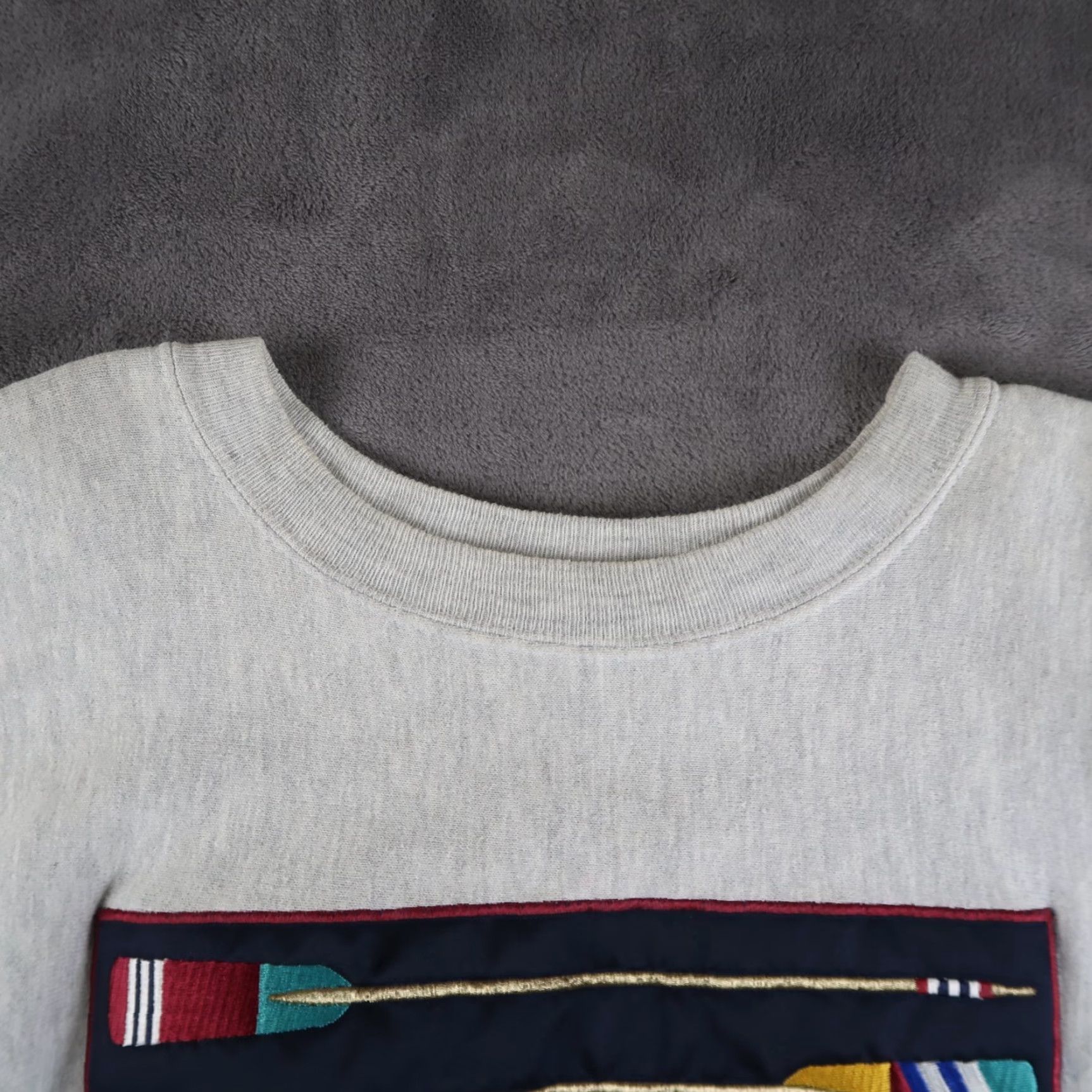 Champion VINTAGE Champion Sweatshirt 2XL Crew Neck Logo Key West Reverse Weave USA 90s Mens Gray Cotton Blend Knit Pullover Size US XXL / EU 58 / 5 - 5 Thumbnail