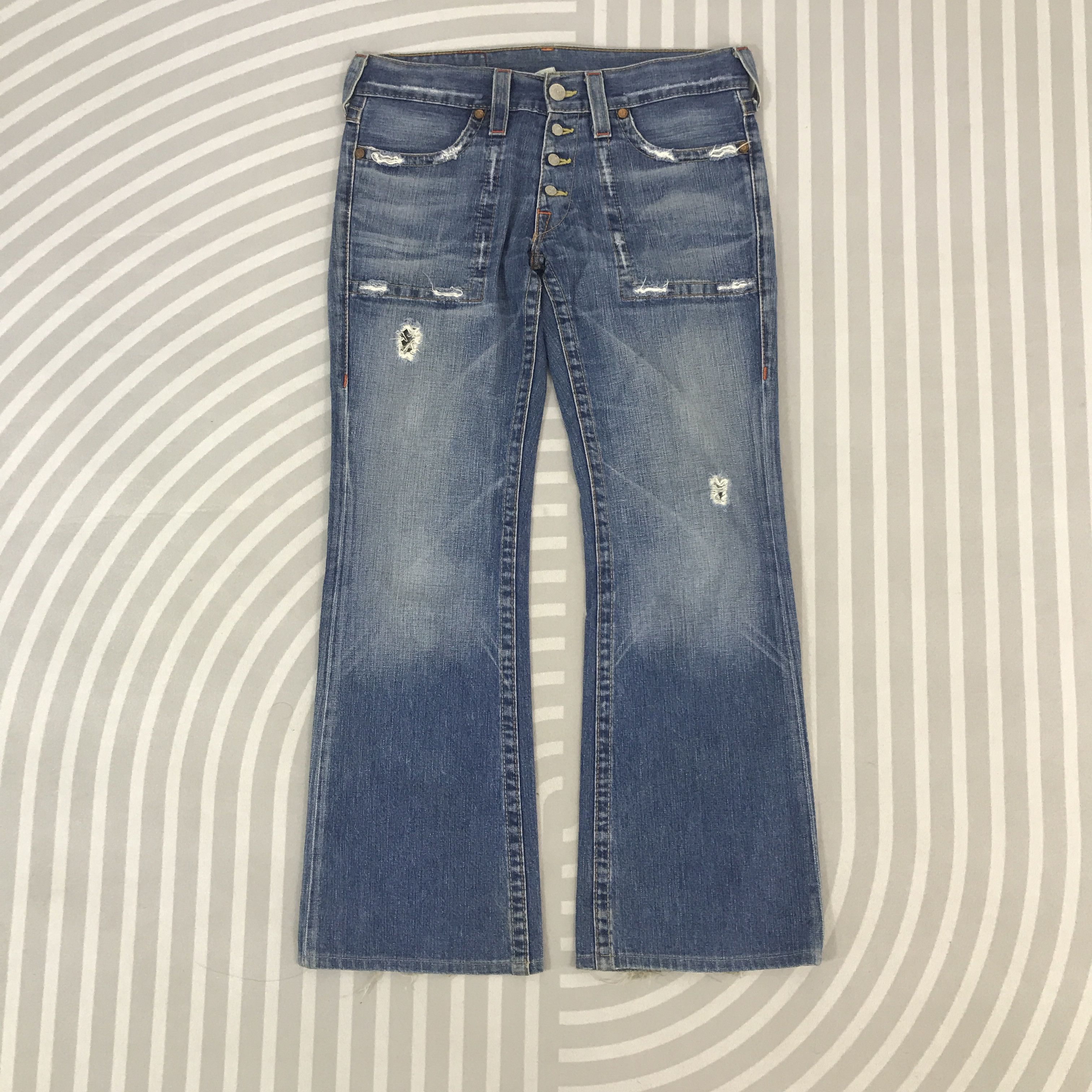 True Religion Vintage True Religon Distressed Flare Bootcut Denim Pants Size US 32 / EU 48 - 1 Thumbnail