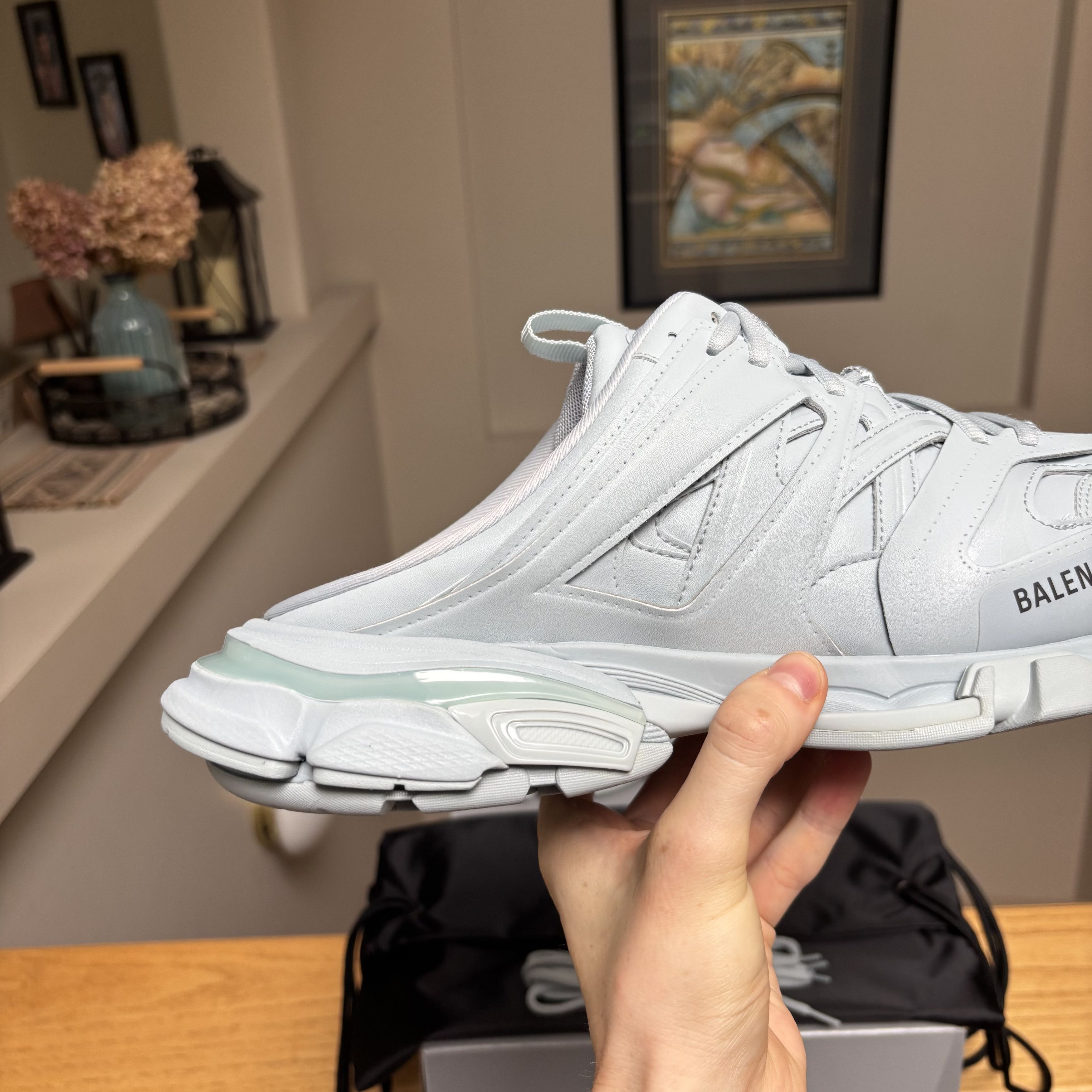 Balenciaga Balenciaga Light Blue/Black Track Runner Mules Size US 12 / EU 45 - 4 Thumbnail