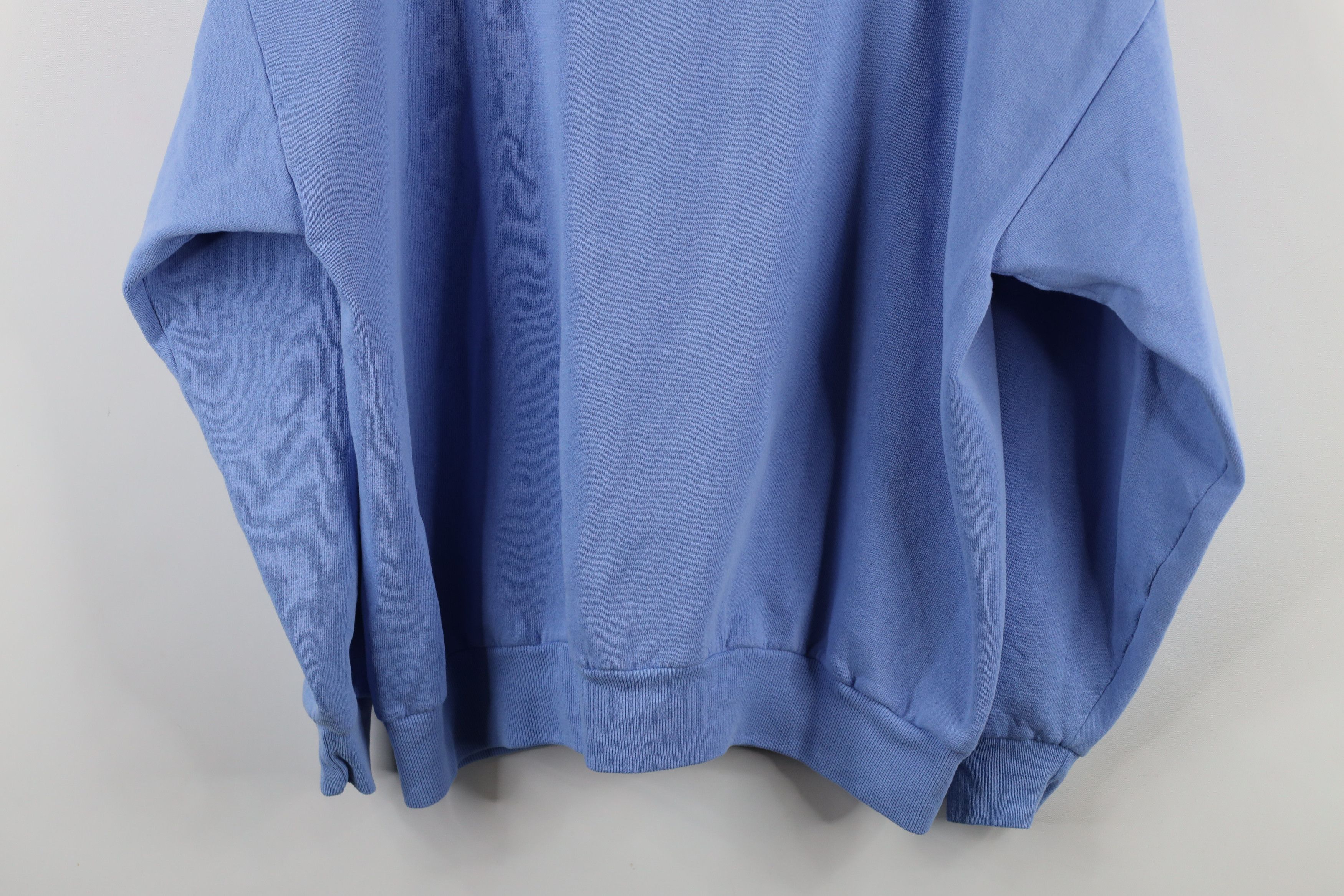 Vintage Vintage 90s Streetwear Blank Crewneck Sweatshirt Light Blue Size US XL / EU 56 / 4 - 10 Thumbnail