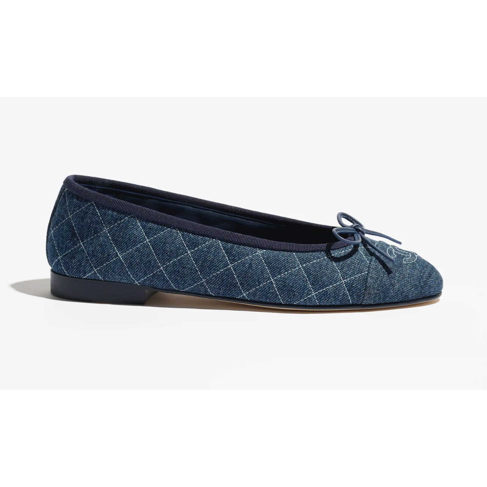 Chanel Chanel Denim Blue Quilted CC Bow Ballet Flat 41.5 Size US 11.5 / IT 41.5 - 3 Thumbnail