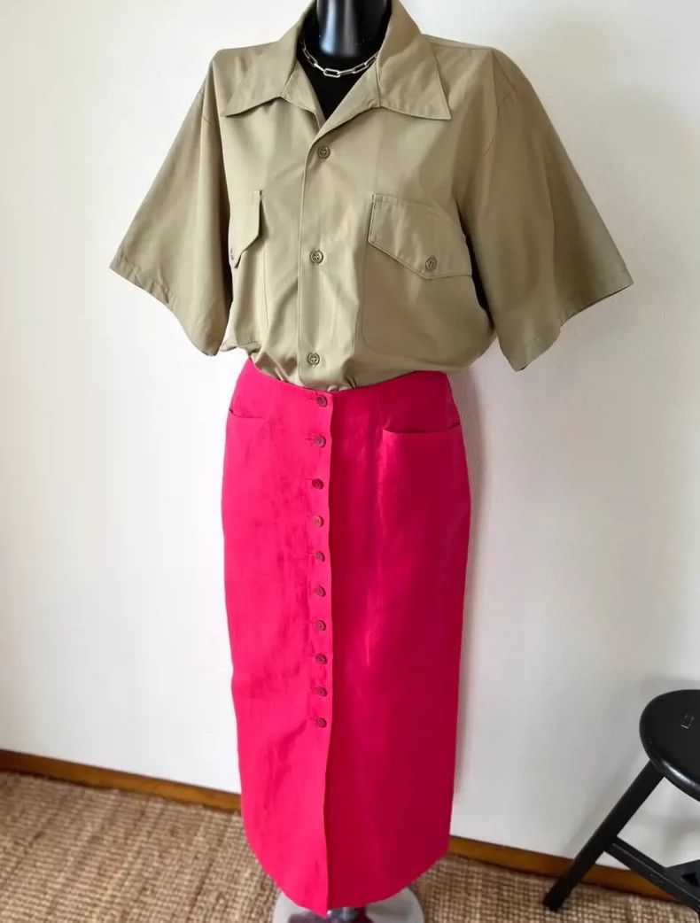 Kenzo KENZO Pink linen skirt Size 25" / US 0 / IT 36 - 1 Thumbnail