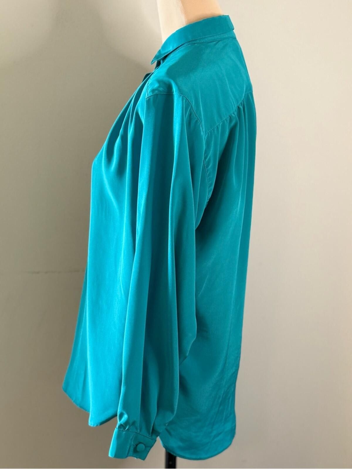 Other Doncaster vintage teal 3/4 button up top long sleeves SZ 4 Size S / US 4 / IT 40 - 3 Thumbnail