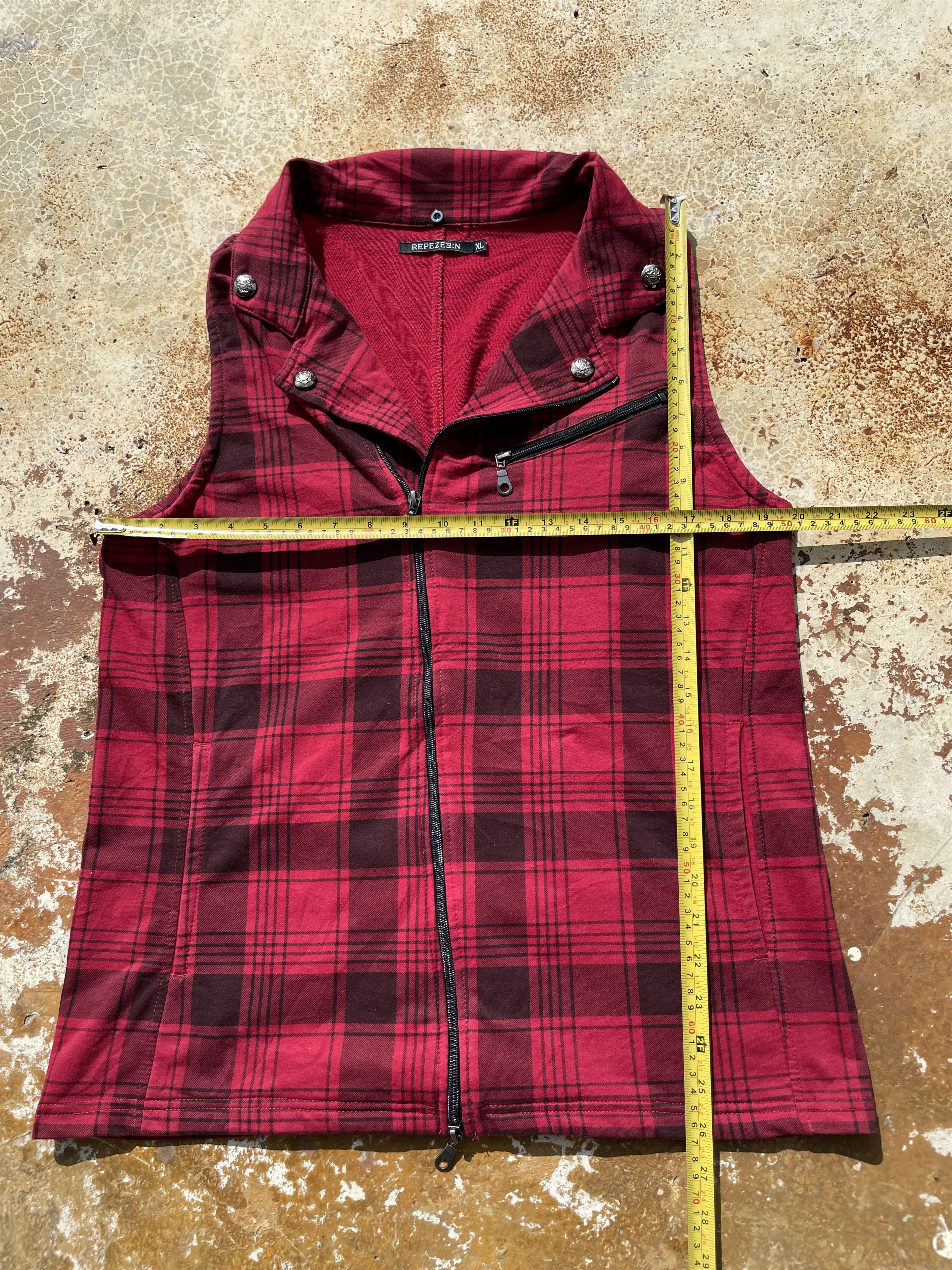 If Six Was Nine Repezeen Plaid Asymmetrical Sleeveless Jacket / Vest Size US L / EU 52-54 / 3 - 4 Thumbnail
