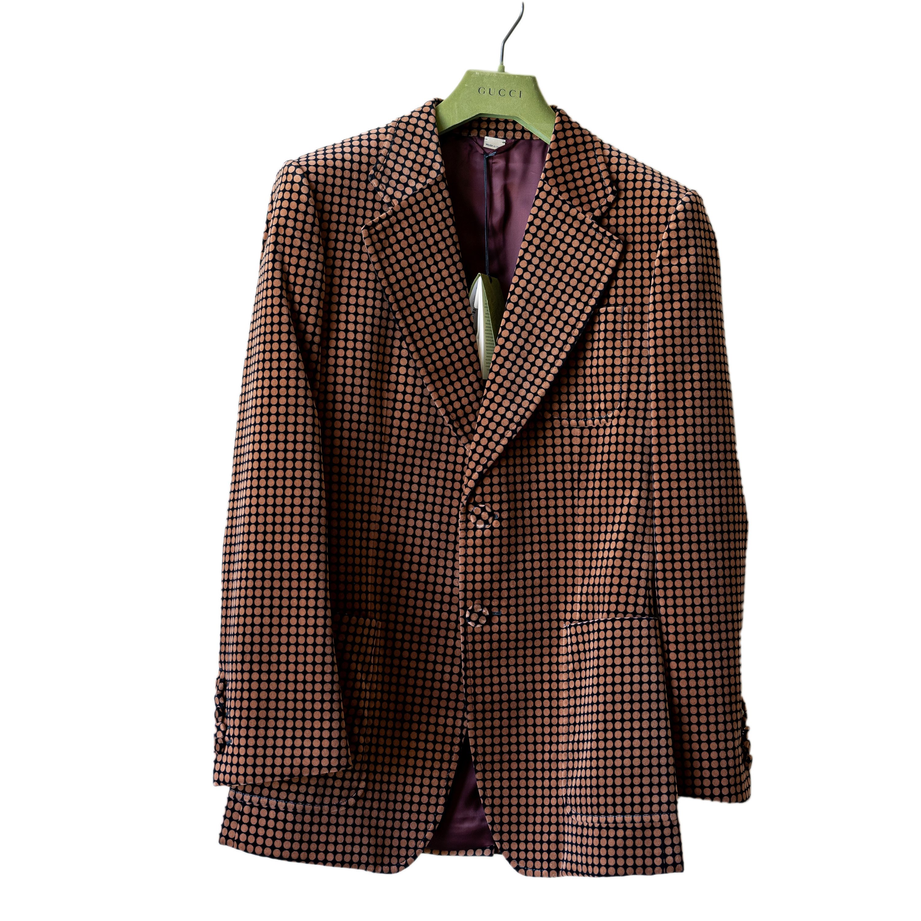 Gucci 48 M - Gucci Polka Dot Print Blazer Brown Suit Jacket Size 48R - 6 Thumbnail