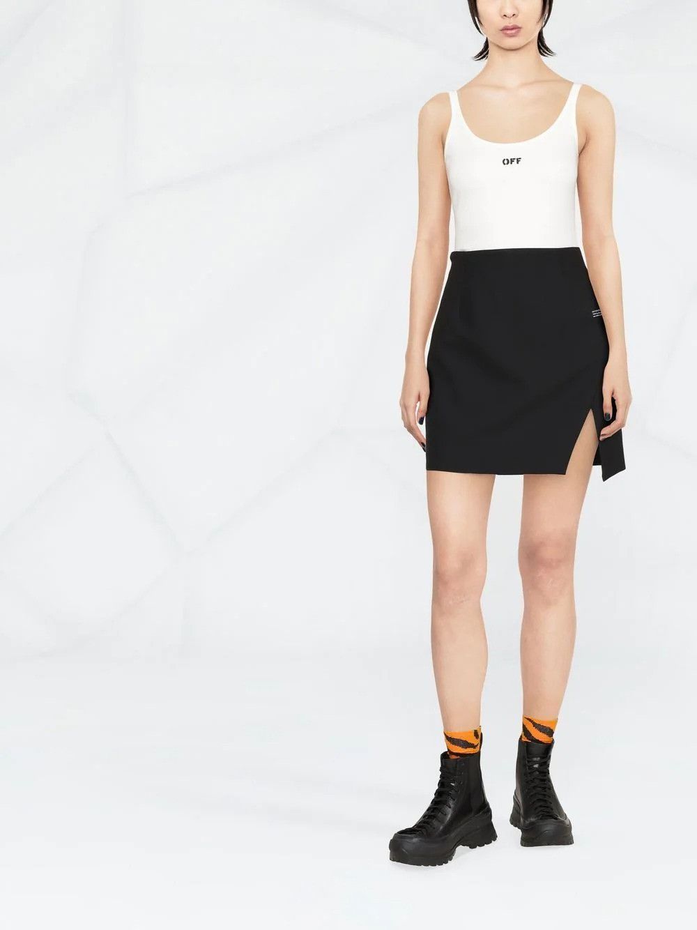Off-White o1gr1nt0325 Off Stamp Scoop-Neck Tank Top in White Size XS / US 0-2 / IT 36-38 - 2 Thumbnail