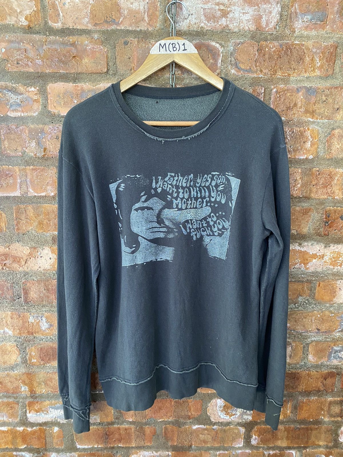 Japanese Brand × Lad Musician × Montage Vtg Montage Japan distress Fuck all fringe sweat Size US L / EU 52-54 / 3 - 2 Thumbnail