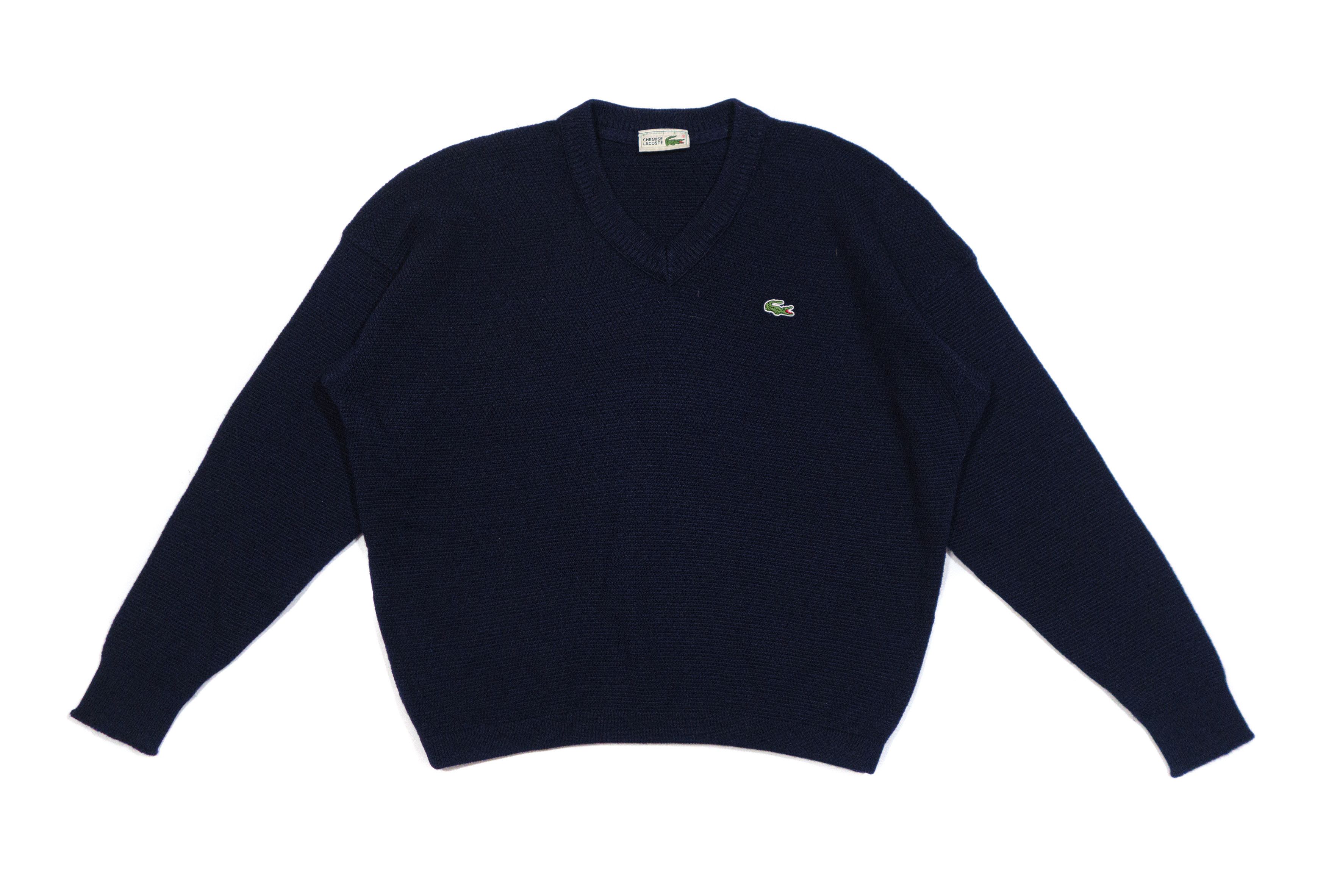 90S Logo V-Neck Wool Knit Made in France