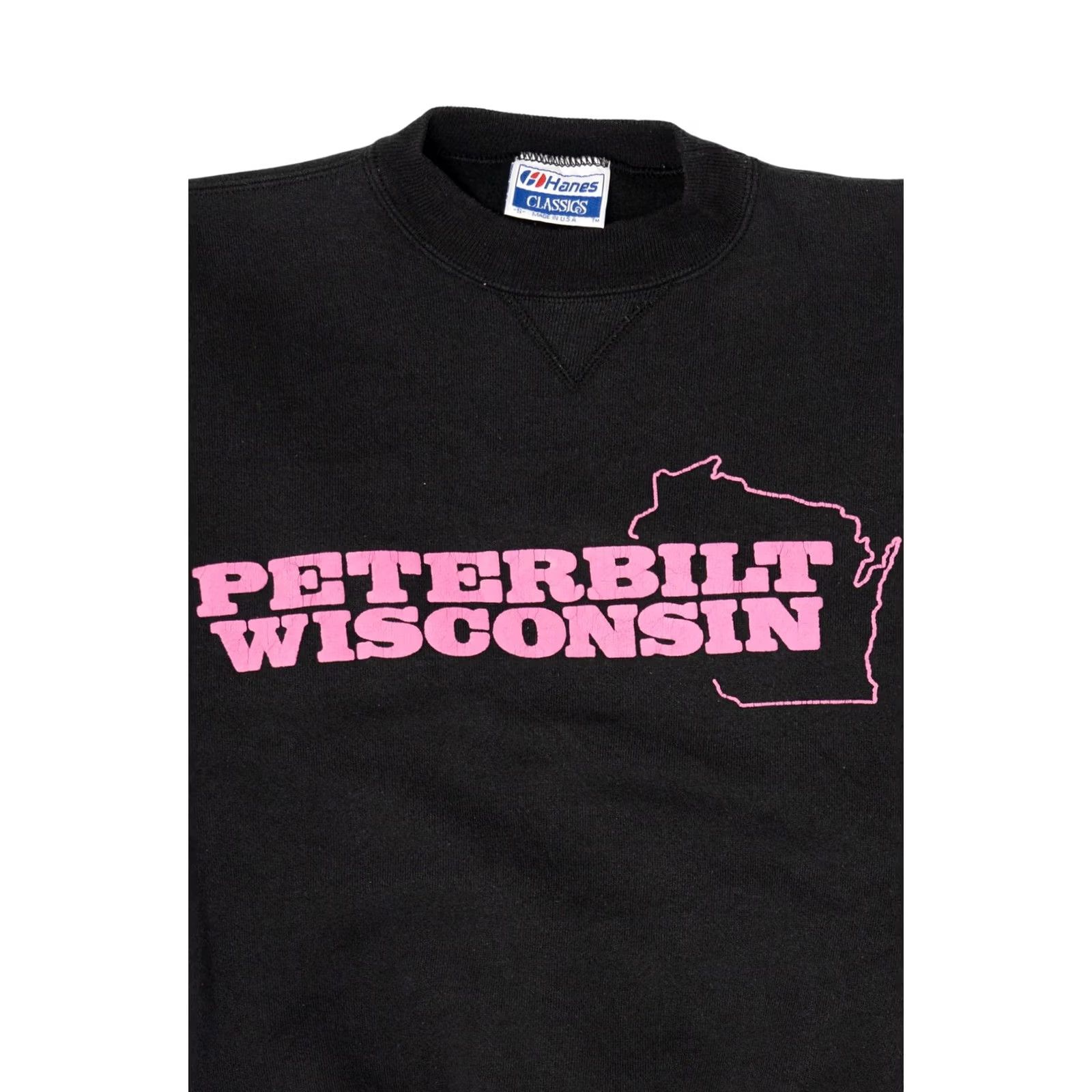Hanes VINTAGE Peterbilt Wisconsin Sweatshirt 1990s Small Black Hanes USA Size US S / EU 44-46 / 1 - 2 Thumbnail