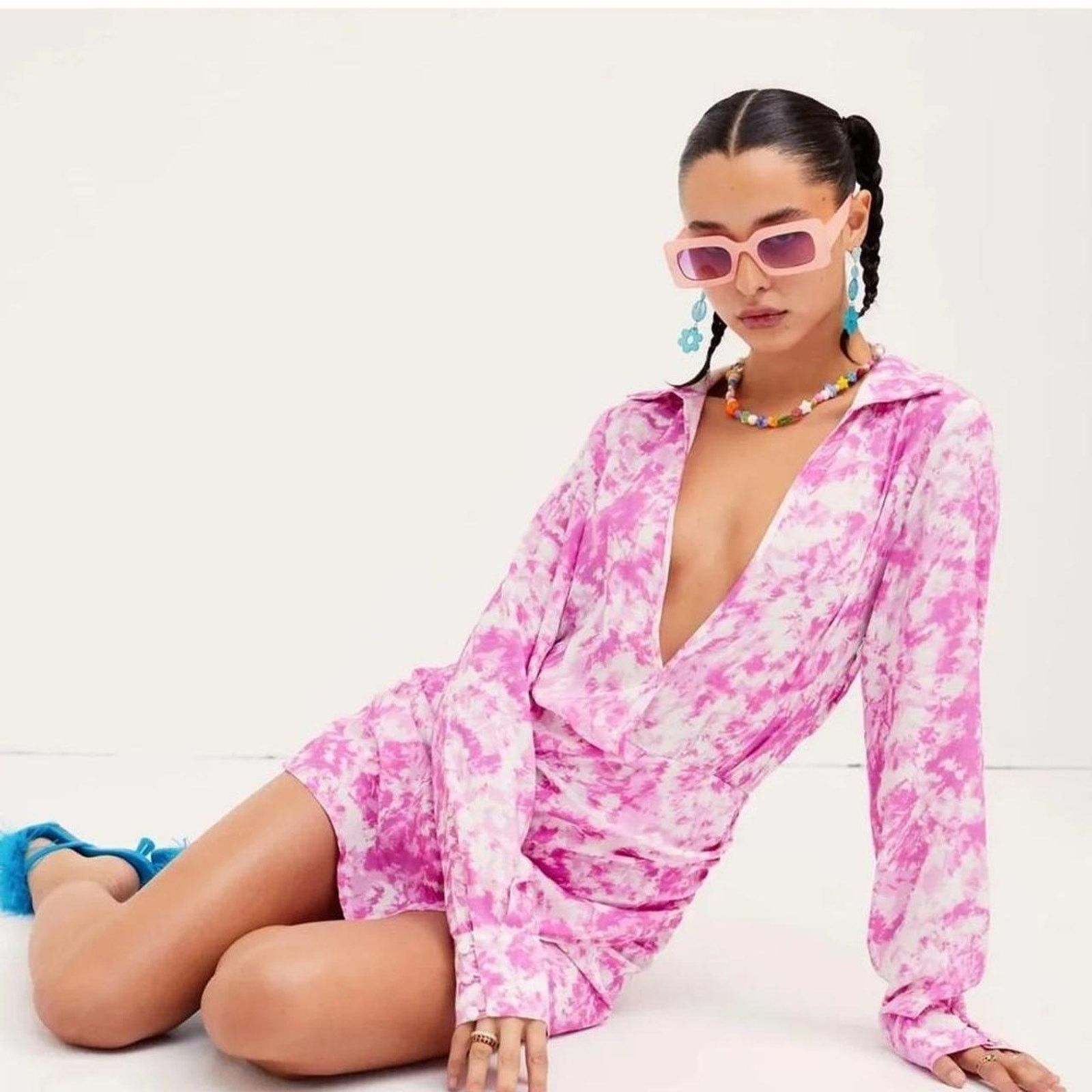 For Love & Lemons For Love & Lemons Devon Mini Shirt Dress In Size Small. Size S / US 4 / IT 40 - 1 Thumbnail