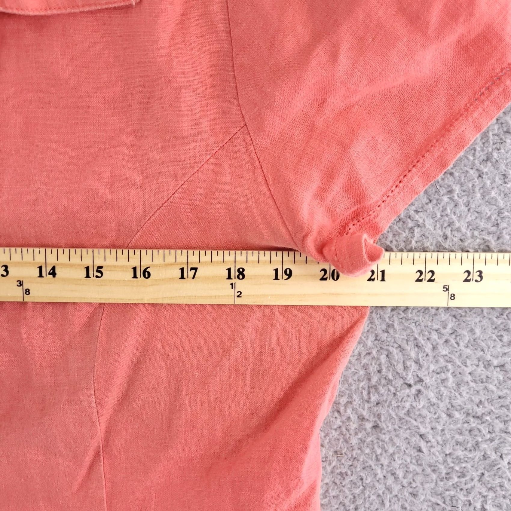 JM Collection JM Collection Linen Shirt Womens 12 Pink Button-Up Short Sleeve Collared Classic Solid Button Front 12 Womens Shirt Linen Pink Classic Size XL / US 12-14 / IT 48-50 - 6 Thumbnail