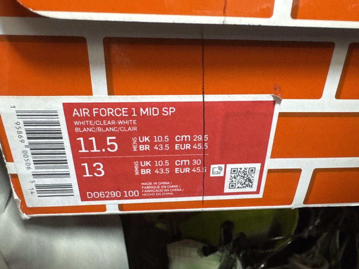 Nike × Off-White Nike Off-White Air Force mid white multi Size US 11.5 / EU 44-45 - 8 Thumbnail