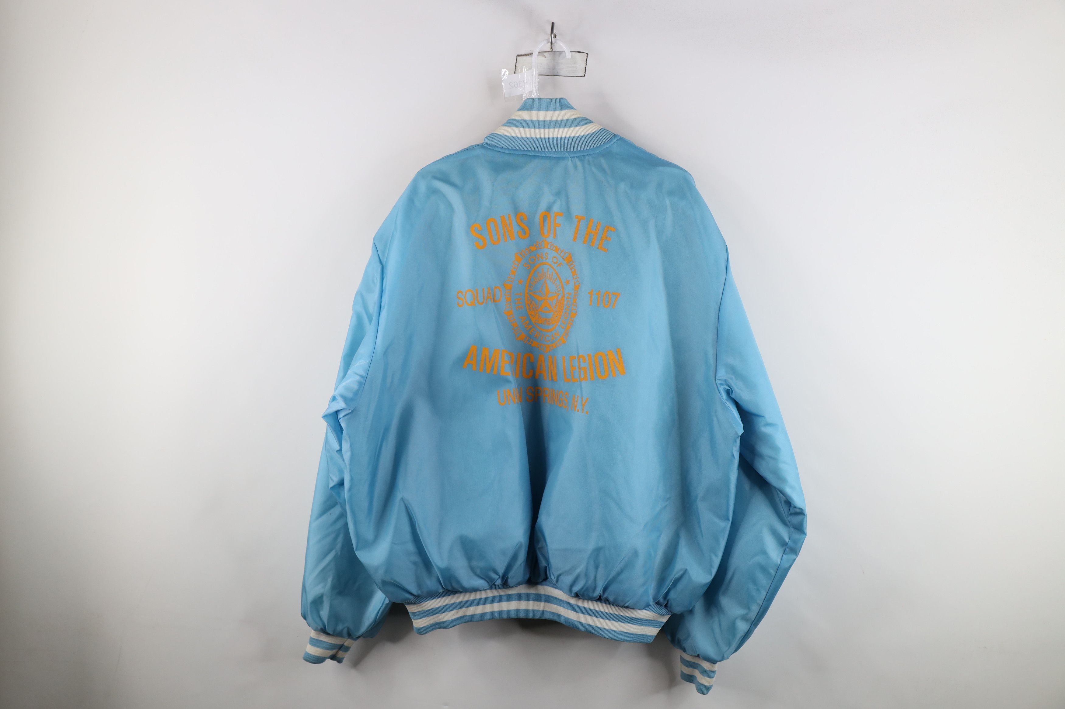 Vintage Deadstock Vintage 70s Legion Striped Satin Bomber Jacket USA Size US XL / EU 56 / 4 - 14 Thumbnail