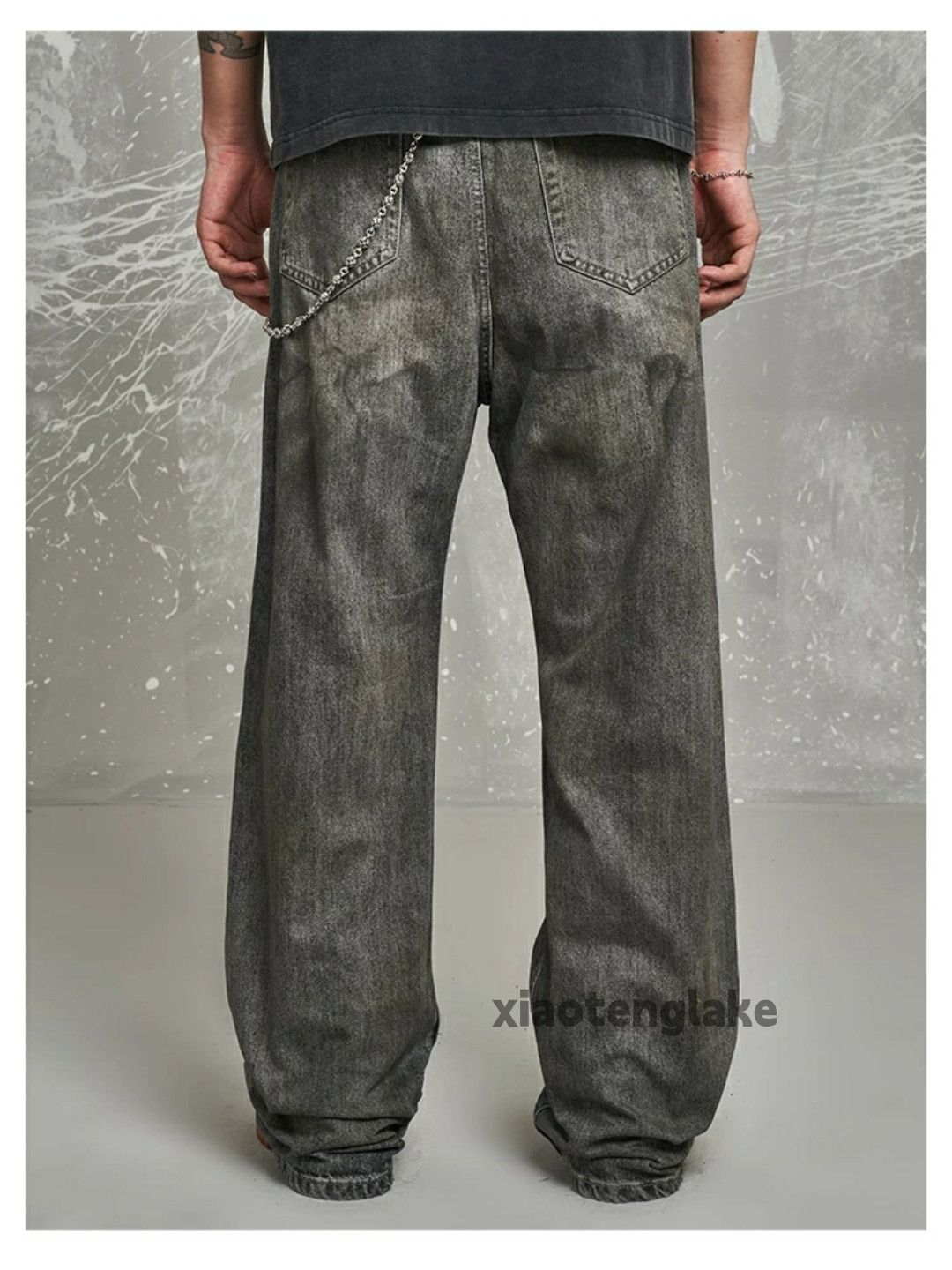 Jean × Vintage washed faded paint stain loose baggy hiphop jeans Size US 30 / EU 46 - 4 Thumbnail