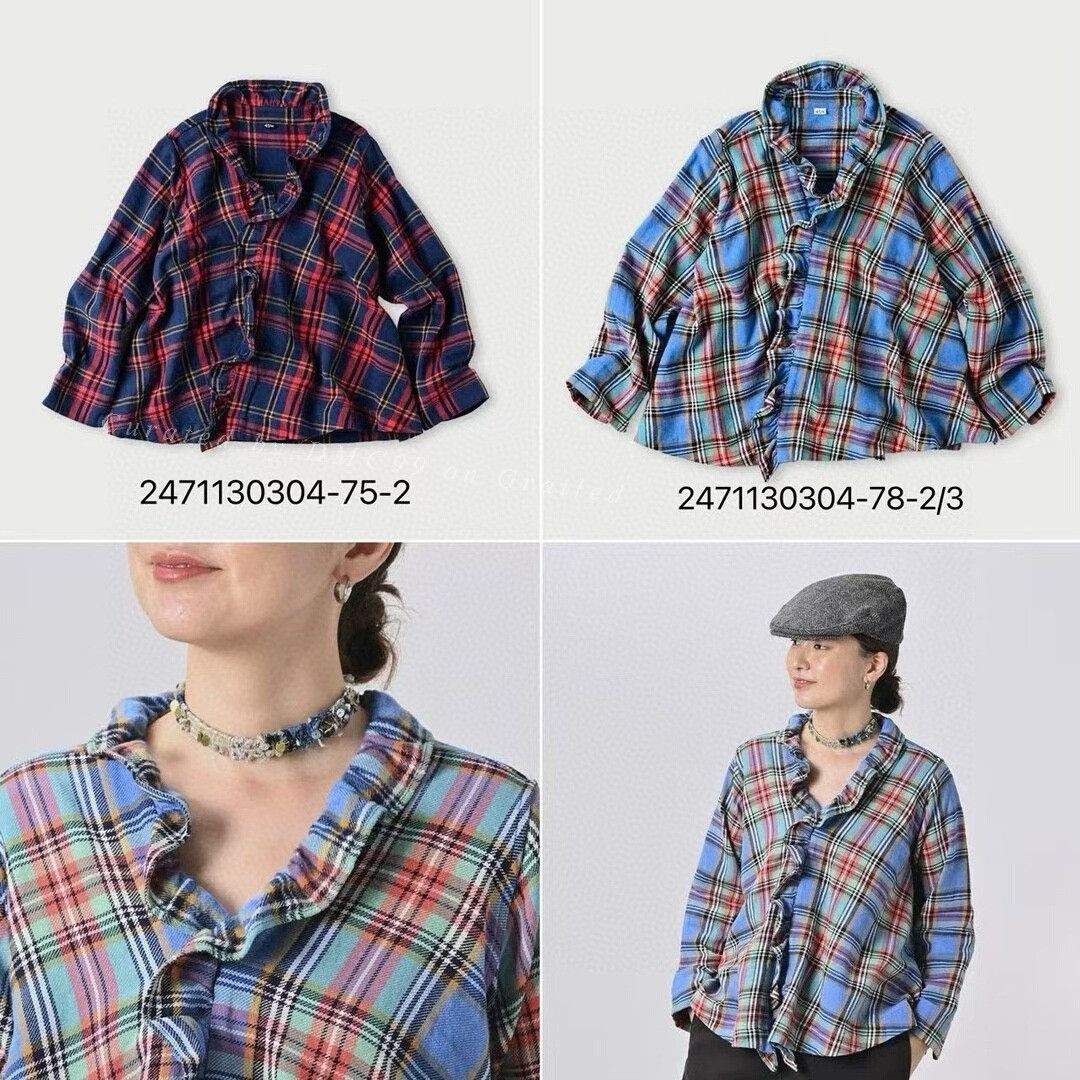 45rpm 45R New Flannel Check Shirt Size US M / EU 48-50 / 2 - 1 Thumbnail