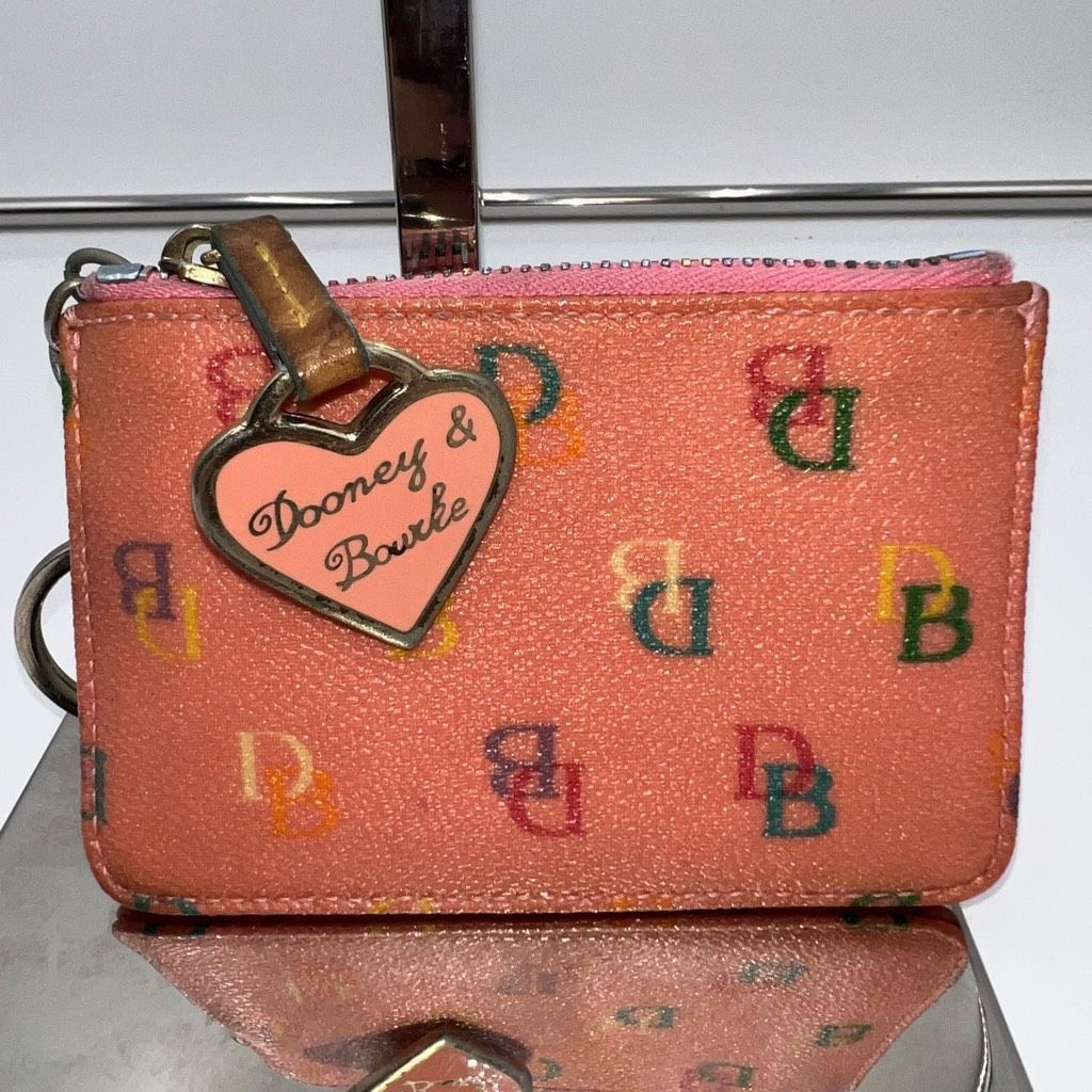 Dooney & Bourke Dooney & Bourke Y2K Rainbow Zipper Pink Heart Signature Coin Pouch Size ONE SIZE - 2 Thumbnail