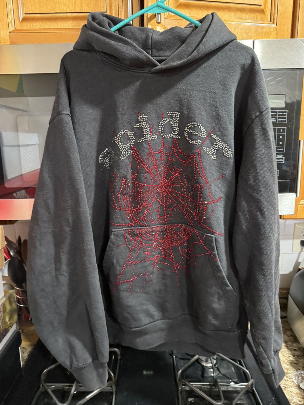 Sp5der Sp5der Rhinestone OG Web V2 Hoodie Size XL Size US XL / EU 56 / 4 - 1 Thumbnail