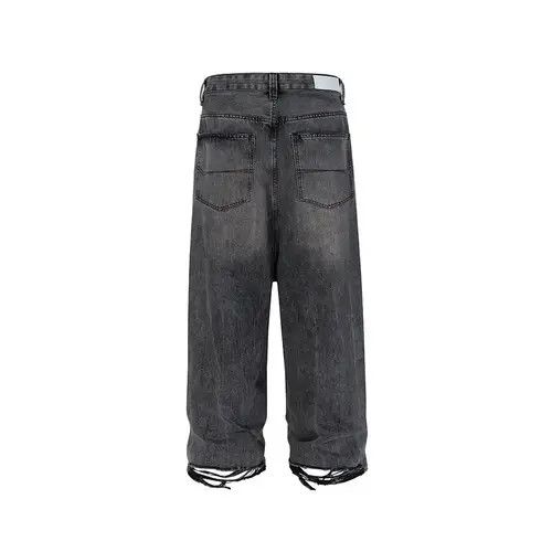 Jean Black Washed Damage Baggy jeans y2k 90’s retro style Size US 30 / EU 46 - 8 Thumbnail