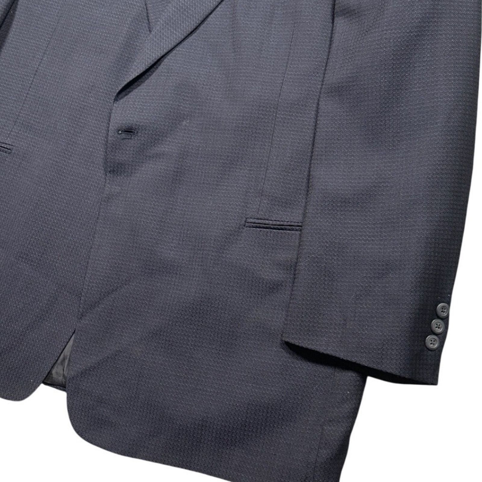 Jhane Barnes Jhane Barnes Blazer Mens 50L Blue Gray Textured Sport Coat Size 50L - 6 Thumbnail