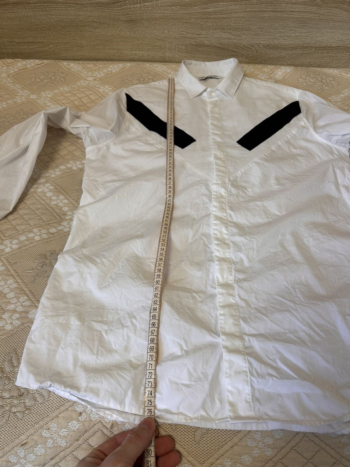 Neil Barrett 🔥 Neil Barrett Contrast Detail Striped Button Up Slim Shirt Size US L / EU 52-54 / 3 - 12 Thumbnail