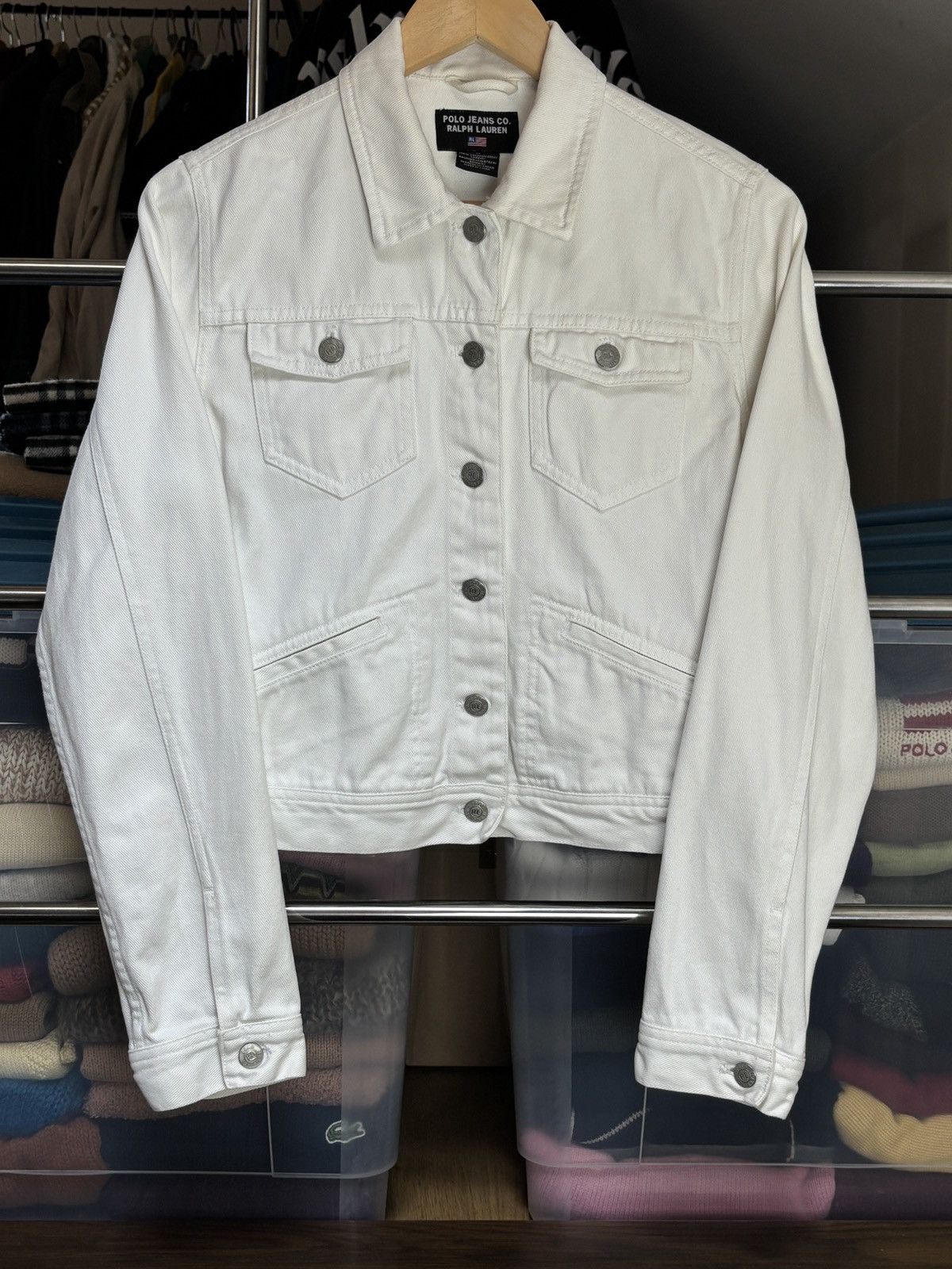 Ralph Lauren Ralph Lauren Vintage White Denim Trucker Jacket Size M / US 6-8 / IT 42-44 - 1 Thumbnail