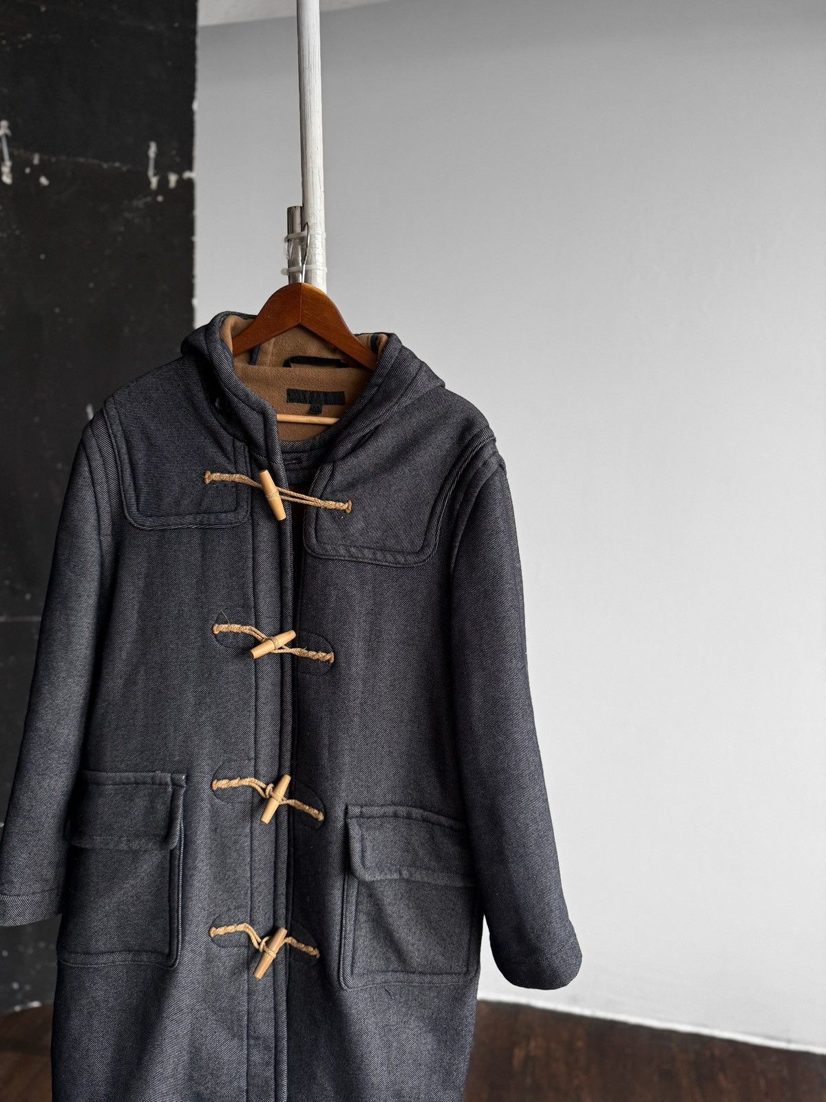 Allsaints × Designer AllSaints Mens Wool Duffle Coat Toggle Hooded Jacket Size US M / EU 48-50 / 2 - 2 Thumbnail