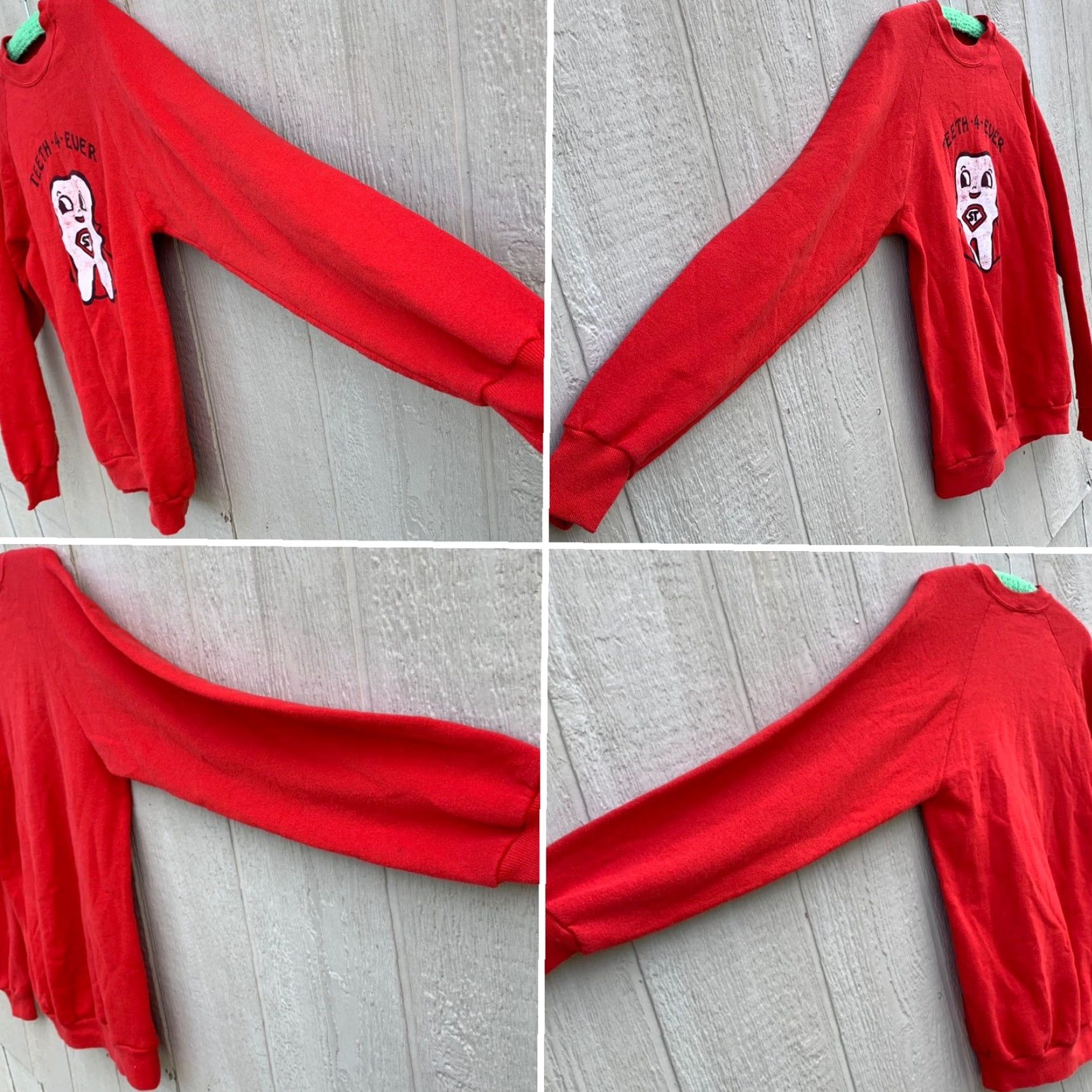 Jerzees VINTAGE Jerzees BY Russell ST Super Tooth Raglan Sweatshirt Men L Red 1980s 80s Teeth-4-Ever Graphic Print Pullover Crew Neck Long Sleeve Sweatshirt Size US L / EU 52-54 / 3 - 2 Thumbnail