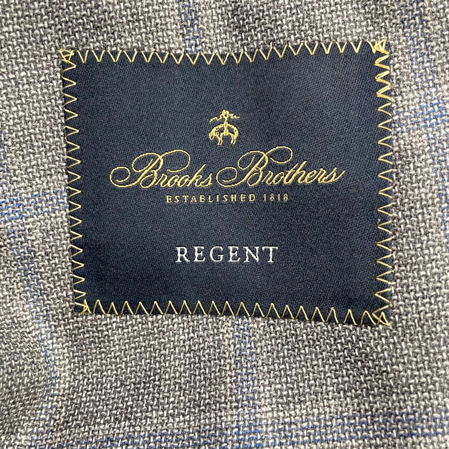 Brooks Brothers VINTAGE Brooks Brothers Blazer 42R Men Wool Plaid Notch Lapel 2-Button 4-Button Sleeve Double-Vented Gray Blue Windowpane Regular Fit Jeg/Nope Size 42R - 5 Thumbnail