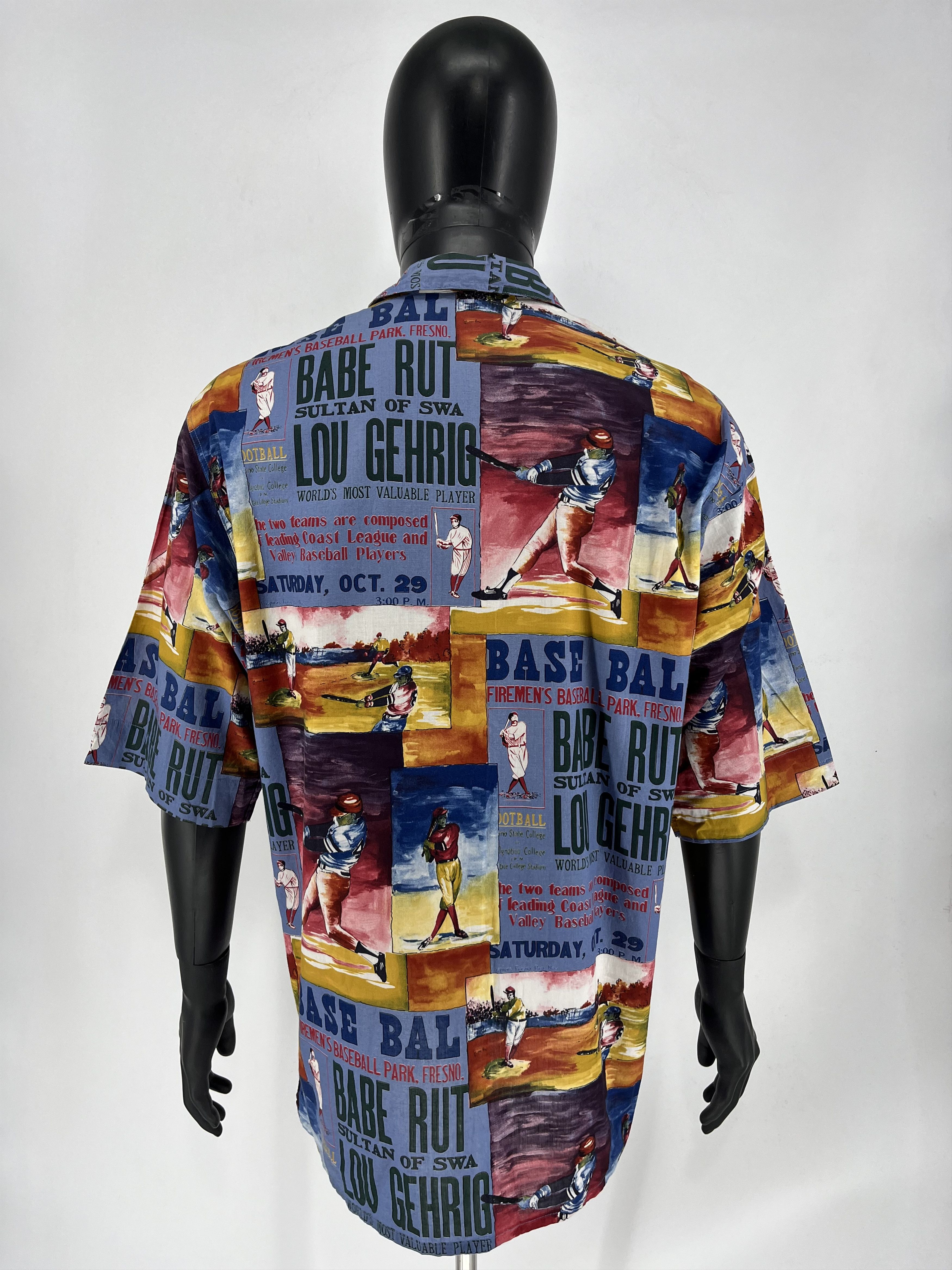 Other Vintage 90s Pensato Print Baseball Hawaiian Button Shirt Size US M / EU 48-50 / 2 - 10 Thumbnail