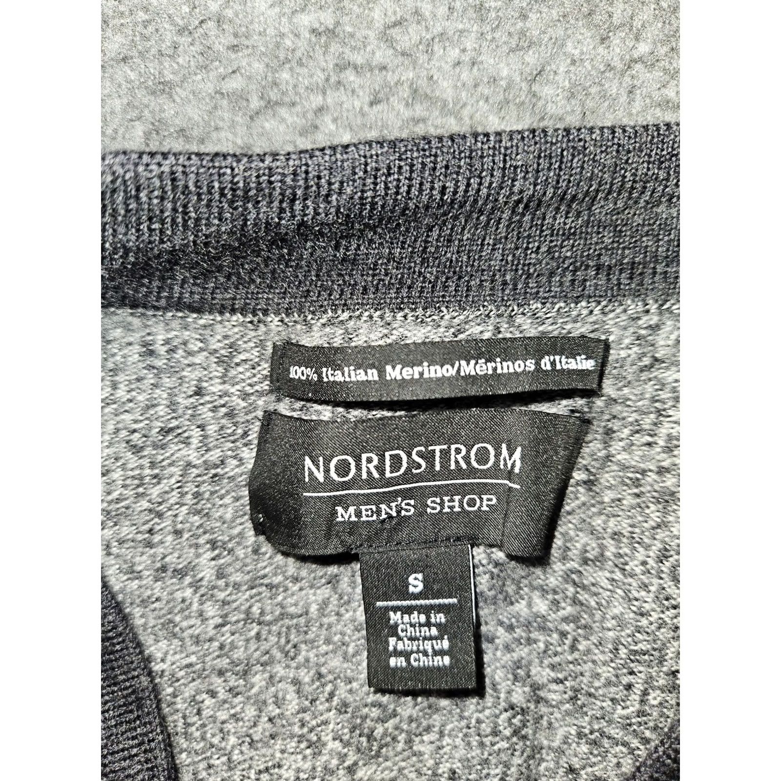 Nordstrom Nordstrom Cardigan Sweater Mens Small Gray Italian Merino Wool Knit Button Up Patch Pockets V-Neck Size US S / EU 44-46 / 1 - 3 Thumbnail