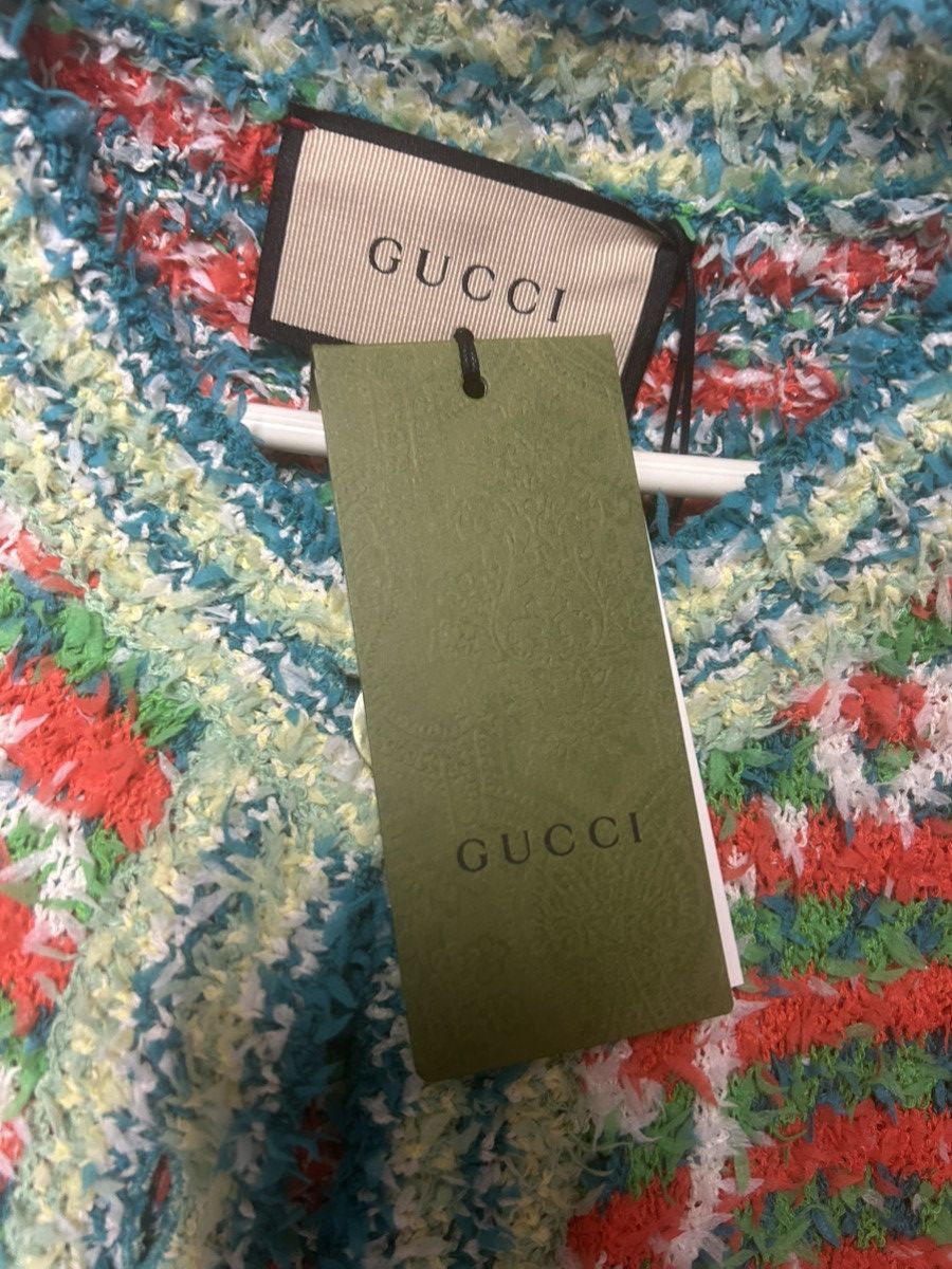 Gucci NWT GUCCI Green/Red Maxi GG Cotton Blend Cardigan Sweater Si Size M / US 6-8 / IT 42-44 - 5 Thumbnail
