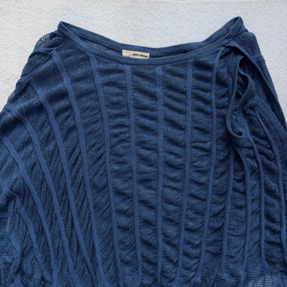 DKNY 2000s DKNY Asymmetrical Oversized Drape Knit Top Size US XS / EU 42 / 0 - 4 Thumbnail