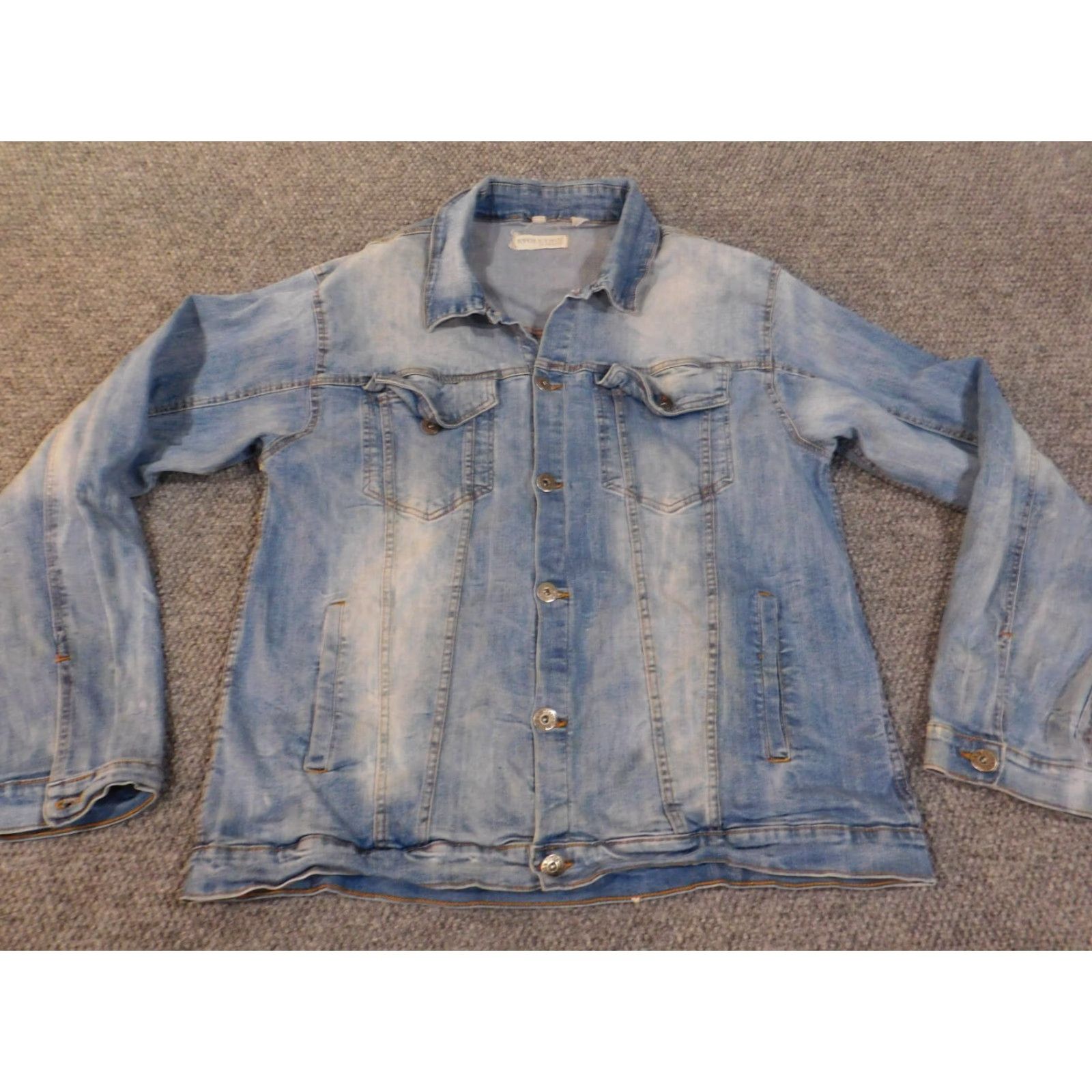 Vintage Evolution Jacket Mens L Denim Button Zip Blue 90s Workwear Classic Retro Size US L / EU 52-54 / 3 - 2 Thumbnail